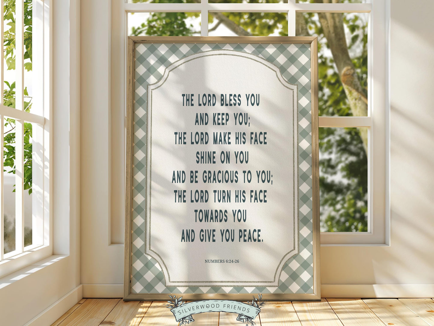 Christian Nursery Wall Art, The Lord Bless You Bible Verse Nursery Print, Farmhouse Scripture Wall Decor, Numbers 6:24-26 (Digital Download)