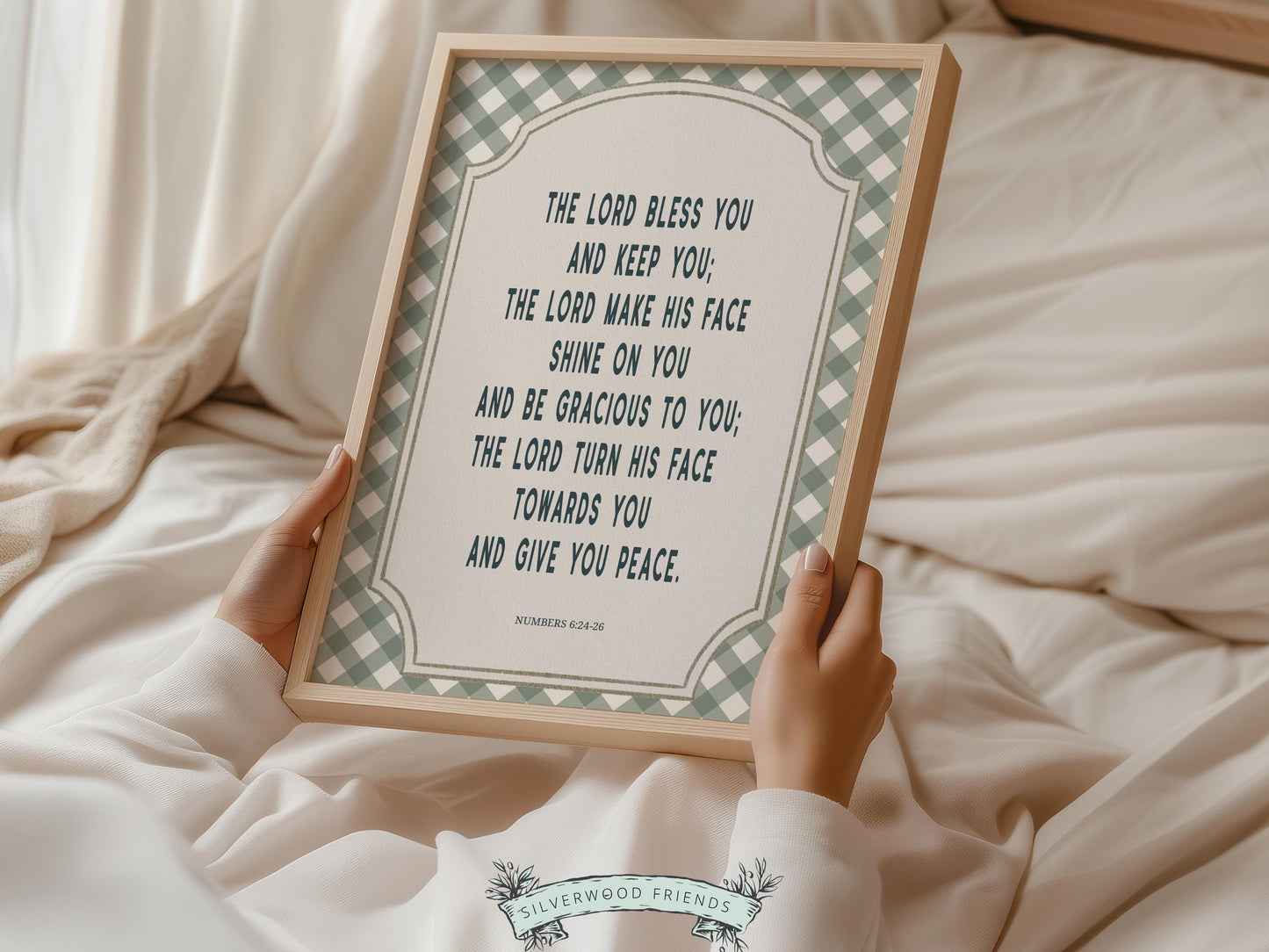 Christian Nursery Wall Art, The Lord Bless You Bible Verse Nursery Print, Farmhouse Scripture Wall Decor, Numbers 6:24-26 (Digital Download)