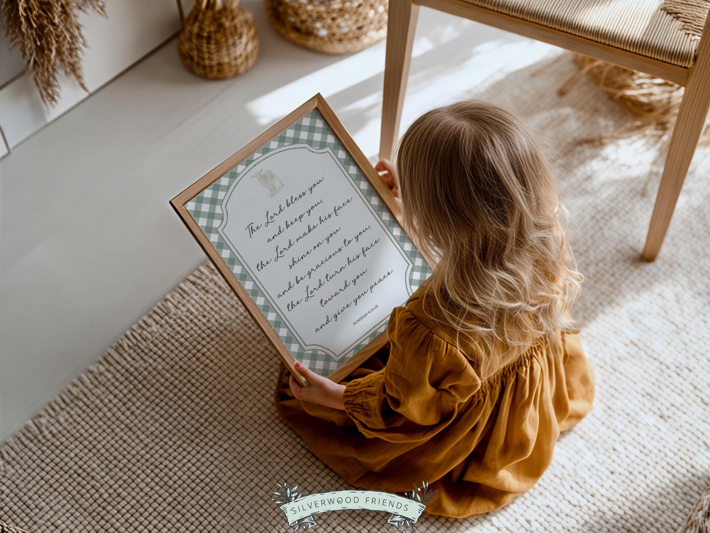 Christian Nursery Wall Art, The Lord Bless You Bible Verse Nursery Print, Farmhouse Scripture Wall Decor, Numbers 6:24-26 (Digital Download)