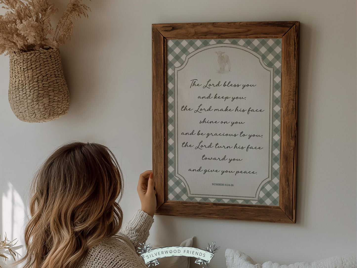 Christian Nursery Wall Art, The Lord Bless You Bible Verse Nursery Print, Farmhouse Scripture Wall Decor, Numbers 6:24-26 (Digital Download)