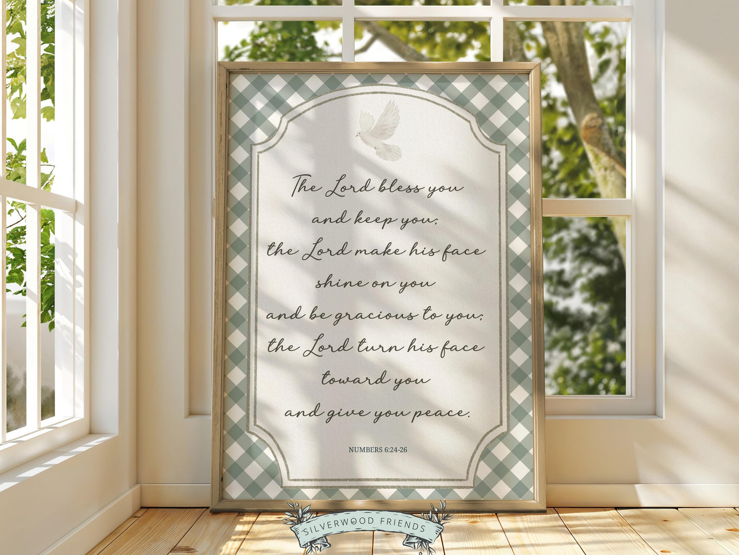 Christian Nursery Wall Art, The Lord Bless You Bible Verse Nursery Print, Farmhouse Scripture Wall Decor, Numbers 6:24-26 (Digital Download)