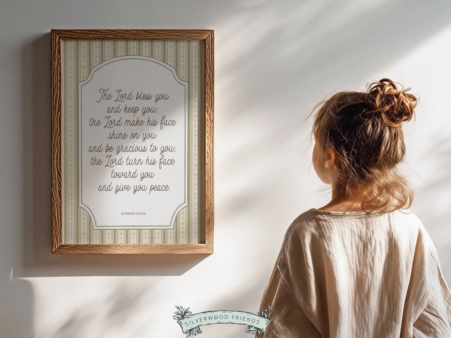 Christian Nursery Wall Art, The Lord Bless You Bible Verse Nursery Print, Farmhouse Scripture Wall Decor, Numbers 6:24-26 (Digital Download)