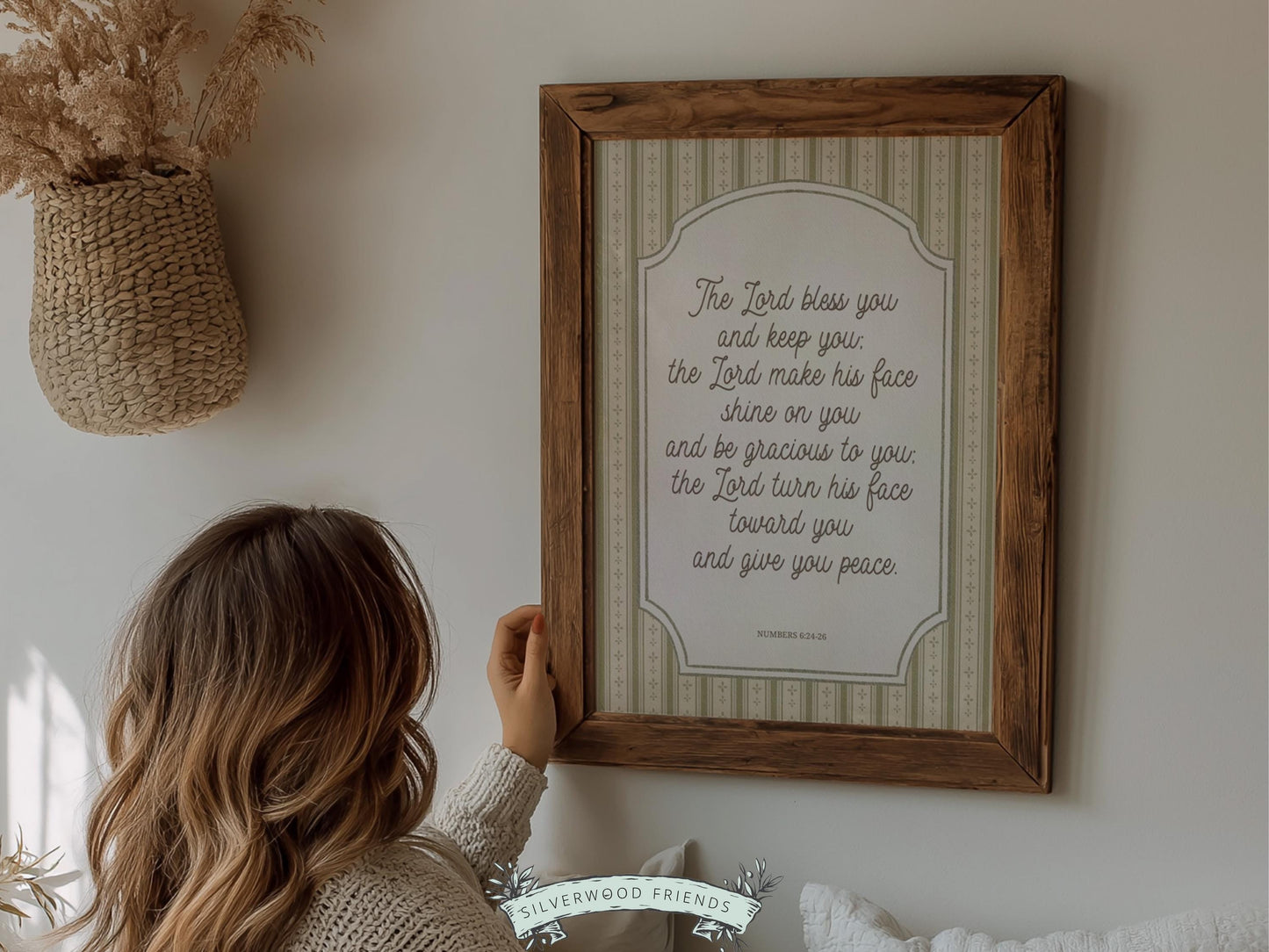 Christian Nursery Wall Art, The Lord Bless You Bible Verse Nursery Print, Farmhouse Scripture Wall Decor, Numbers 6:24-26 (Digital Download)