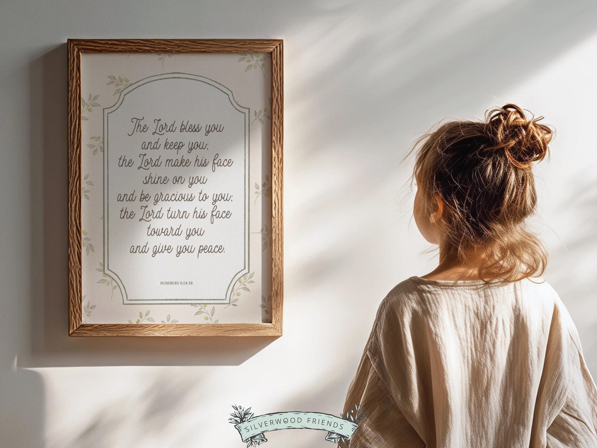 Christian Nursery Wall Art, The Lord Bless You Bible Verse Nursery Print, Farmhouse Scripture Wall Decor, Numbers 6:24-26 (Digital Download)