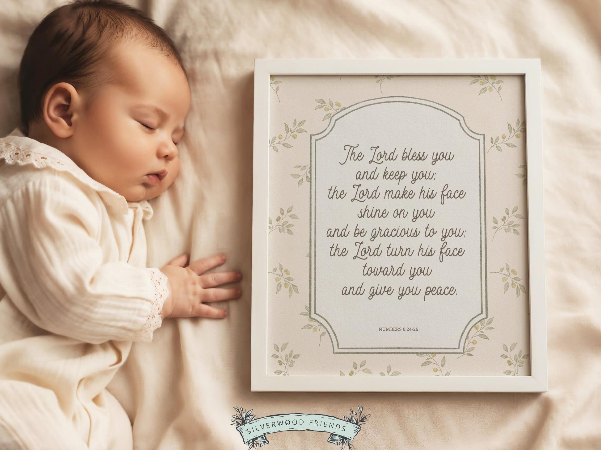 Christian Nursery Wall Art, The Lord Bless You Bible Verse Nursery Print, Farmhouse Scripture Wall Decor, Numbers 6:24-26 (Digital Download)