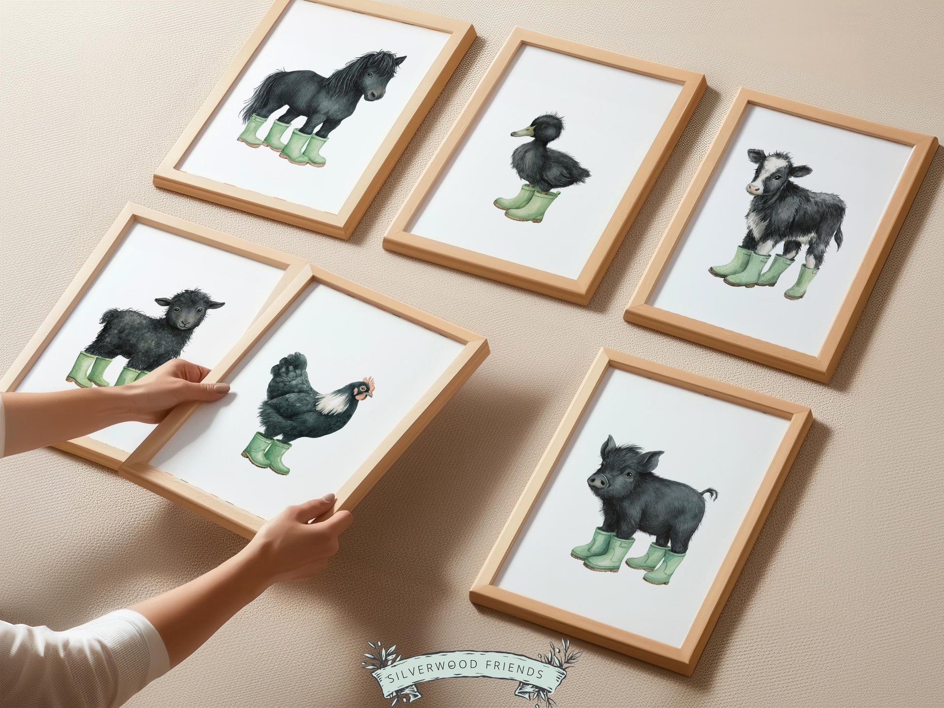 Baby Farm Animal Nursery Prints, Sage Green Western Farm Nursery Decor, Nursery Wall Art, Modern Farmhouse Nursery Prints (DIGITAL DOWNLOAD)
