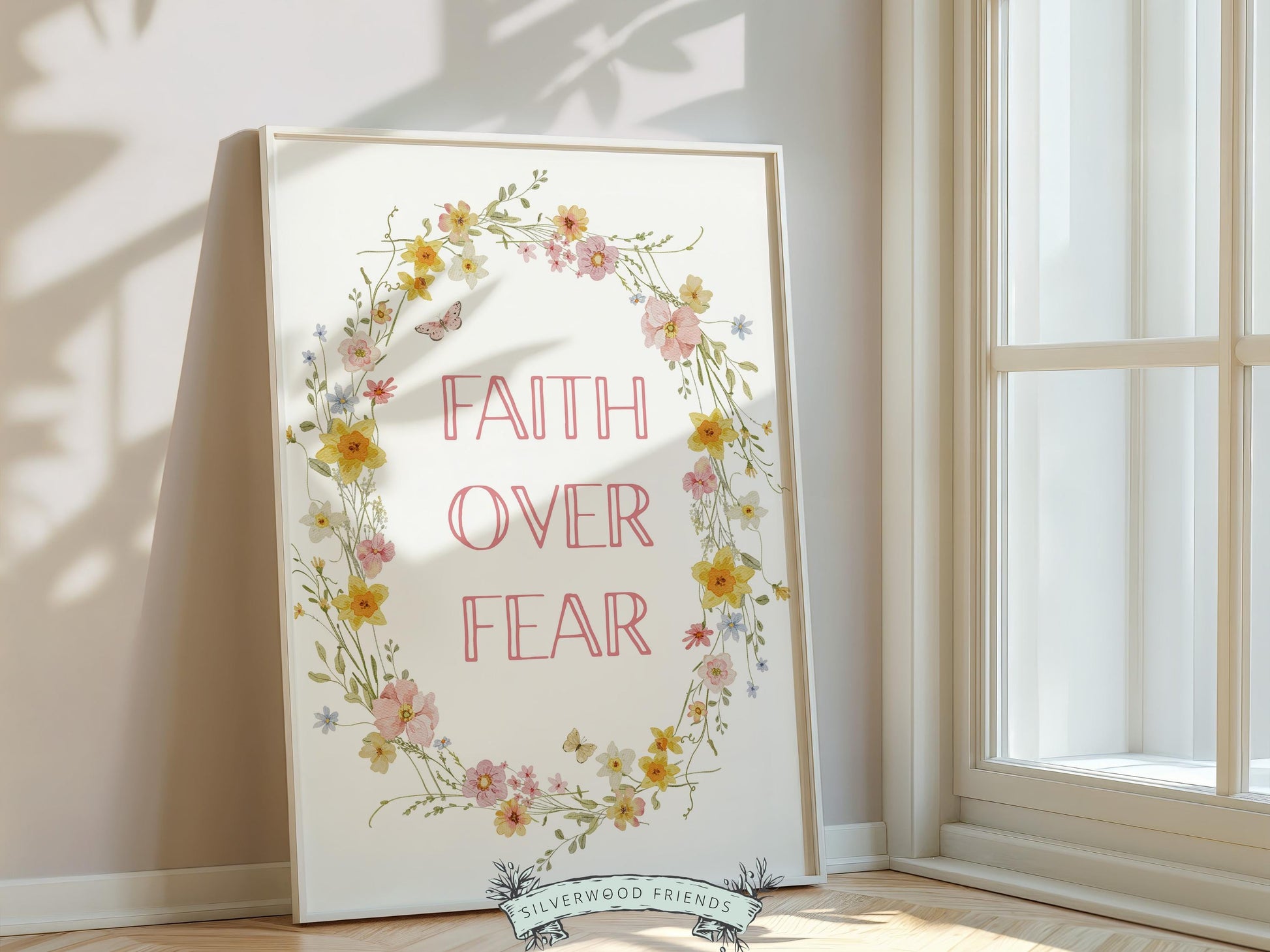 Child of God Floral Nursery Print, Baby Girl Christian Wildflower Nursery Wall Art, Christian Faith Scripture Wall Decor (Digital Download)