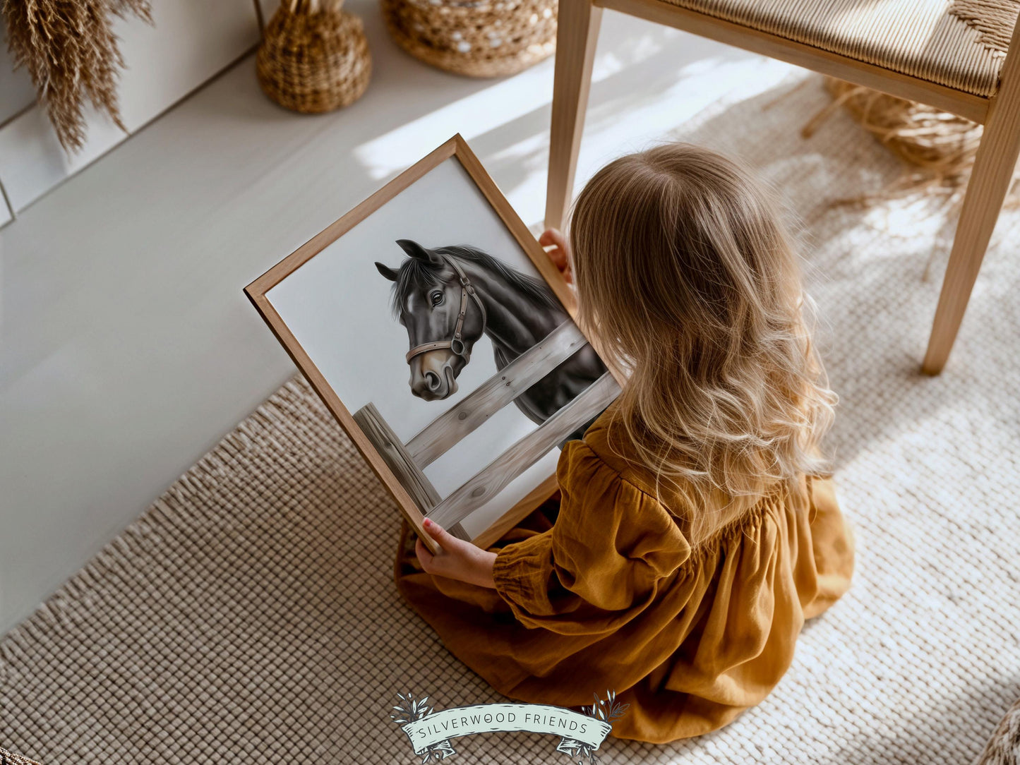 Black Horse Print, Cowboy Nursery Decor, Cowgirl Western Horse Nursery Decor, Mustang Print, Equestrian Horse Nursery Wall Art Digital Print