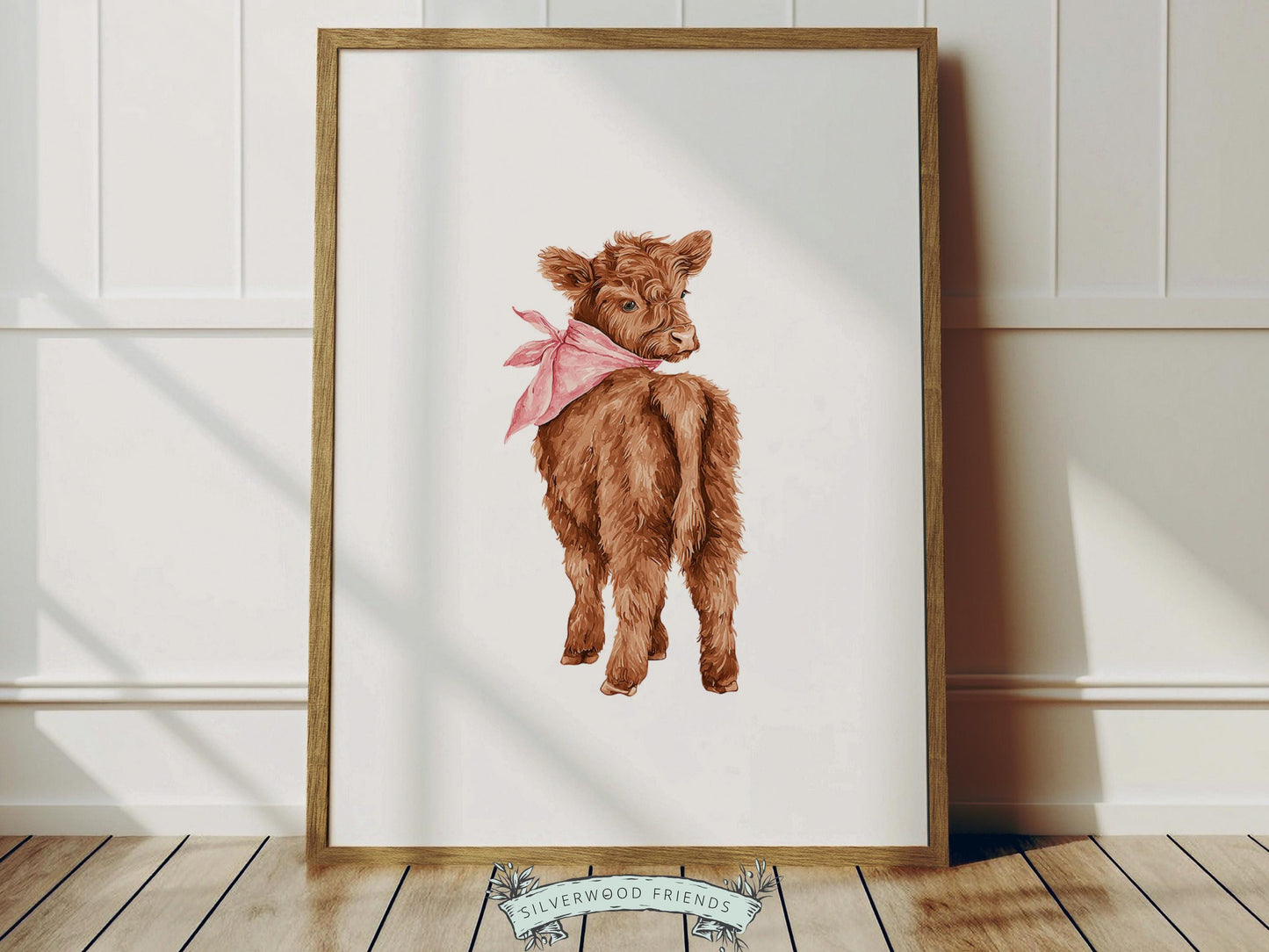 Pink Highland Cow Nursery Prints, Baby Girl Highland Cow Nursery Decor, Cow Baby Shower Gift, Baby Farm Animal Nursery (DIGITAL DOWNLOAD)