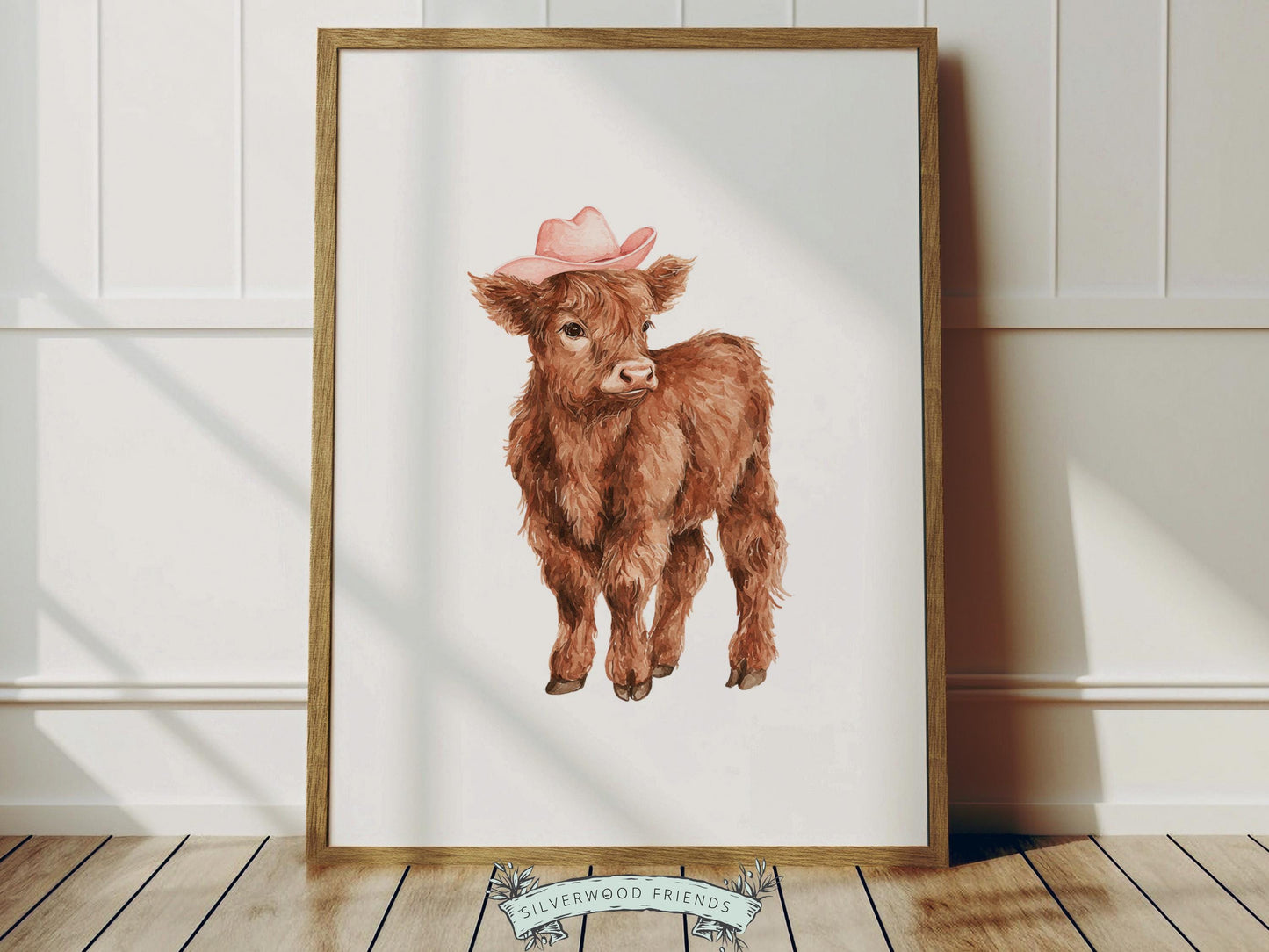 Pink Highland Cow Nursery Prints, Baby Girl Highland Cow Western Nursery Decor, Baby Farm Animal Country Nursery Prints (DIGITAL DOWNLOAD)