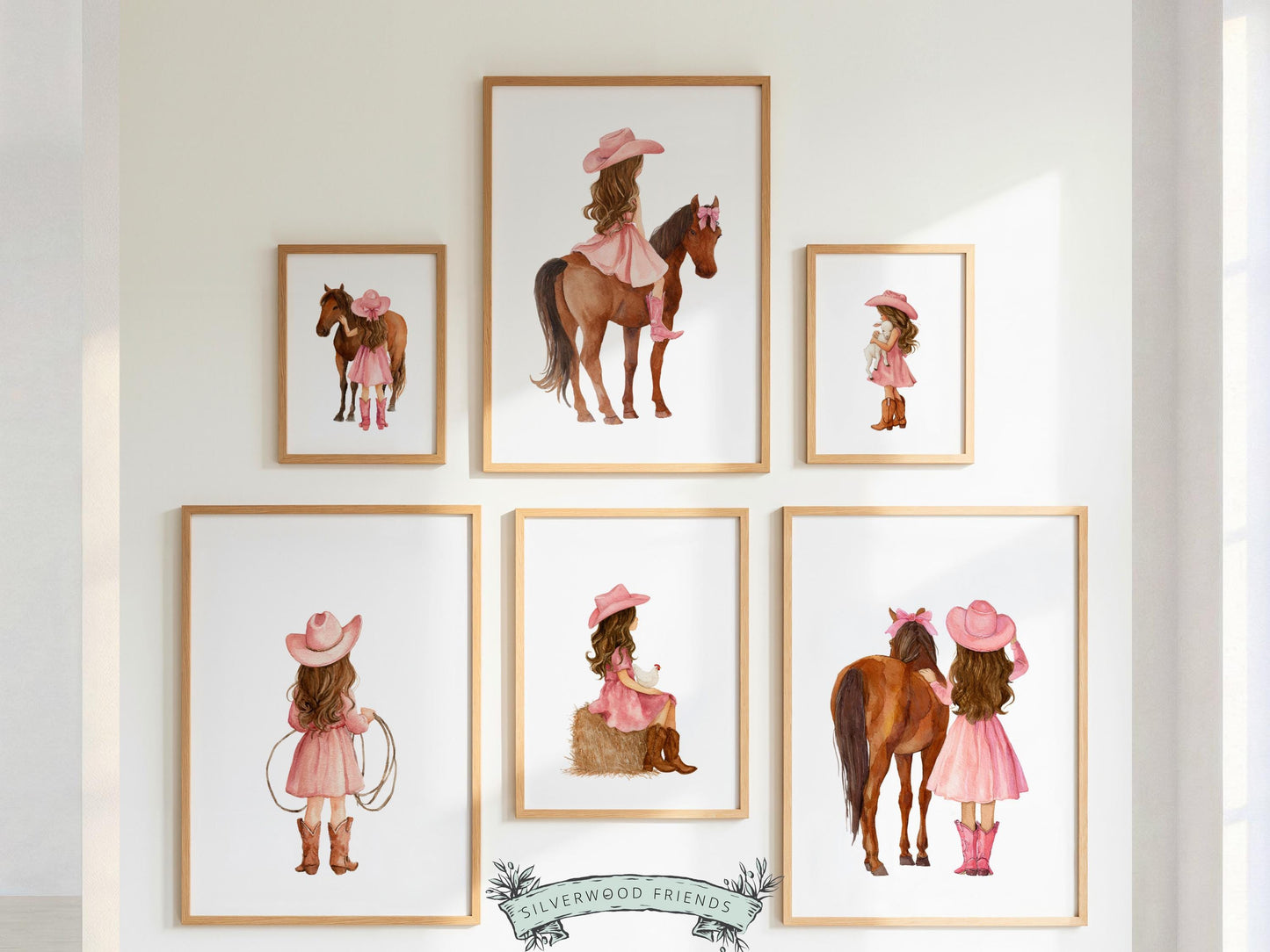 Cowgirl Nursery Prints, Cowgirl Nursery Decor, Baby Girl Western Nursery Decor, Girls Equestrian Horse Riding Nursery Wall Art Digital Print