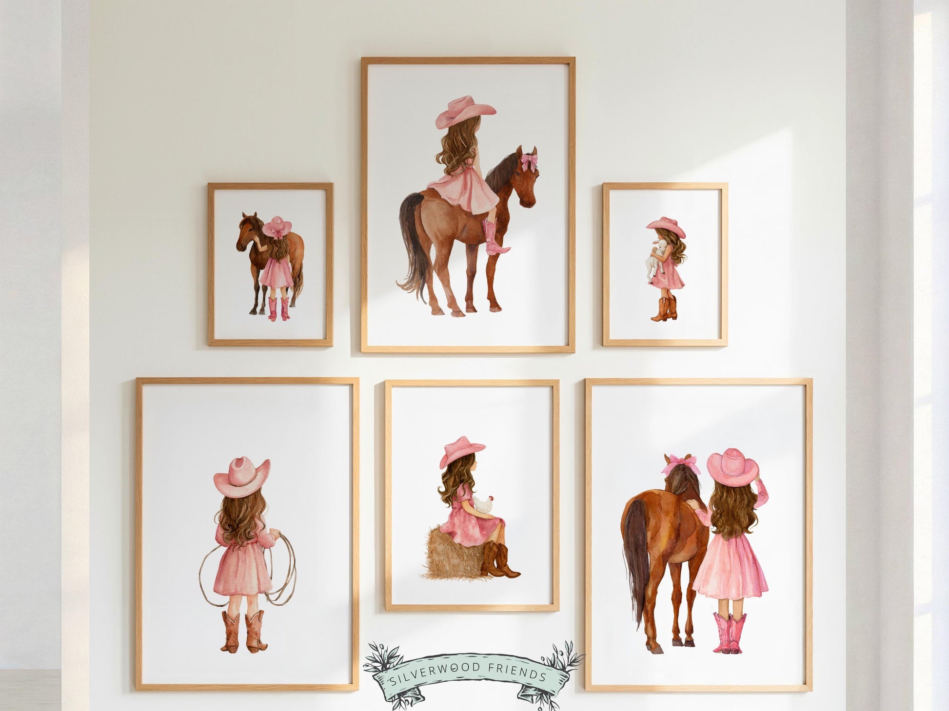 Cowgirl Nursery Prints, Cowgirl Nursery Decor, Baby Girl Western Nursery Decor, Girls Equestrian Horse Riding Nursery Wall Art Digital Print