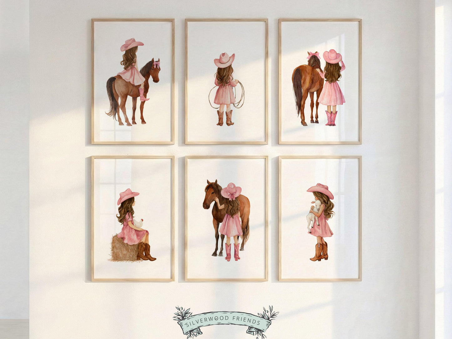 Cowgirl Nursery Prints, Cowgirl Nursery Decor, Baby Girl Western Nursery Decor, Girls Equestrian Horse Riding Nursery Wall Art Digital Print