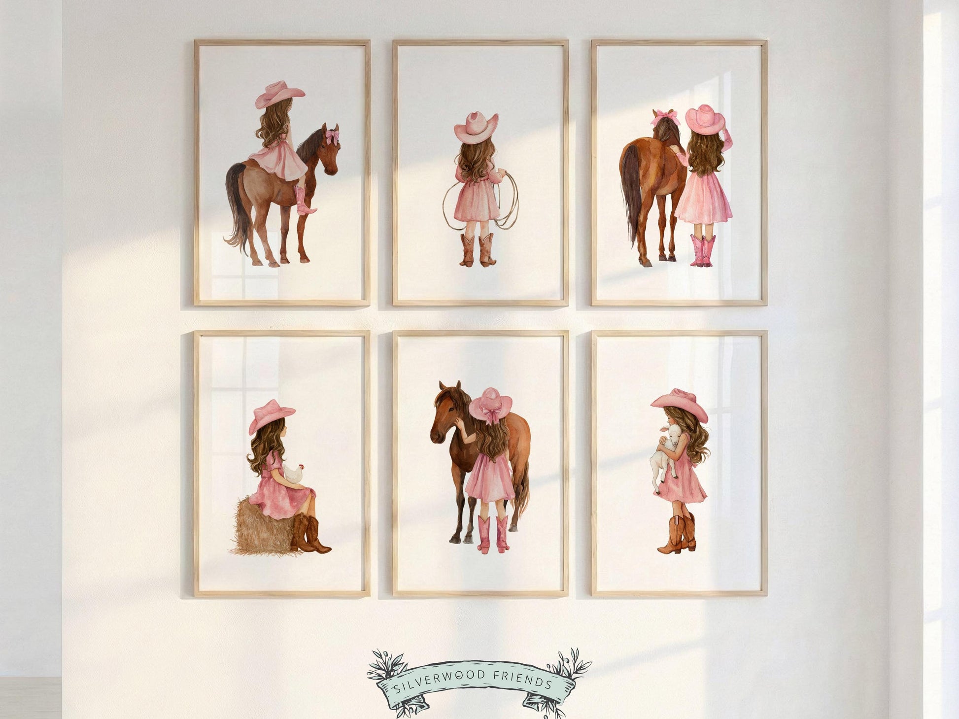 Cowgirl Nursery Prints, Cowgirl Nursery Decor, Baby Girl Western Nursery Decor, Girls Equestrian Horse Riding Nursery Wall Art Digital Print