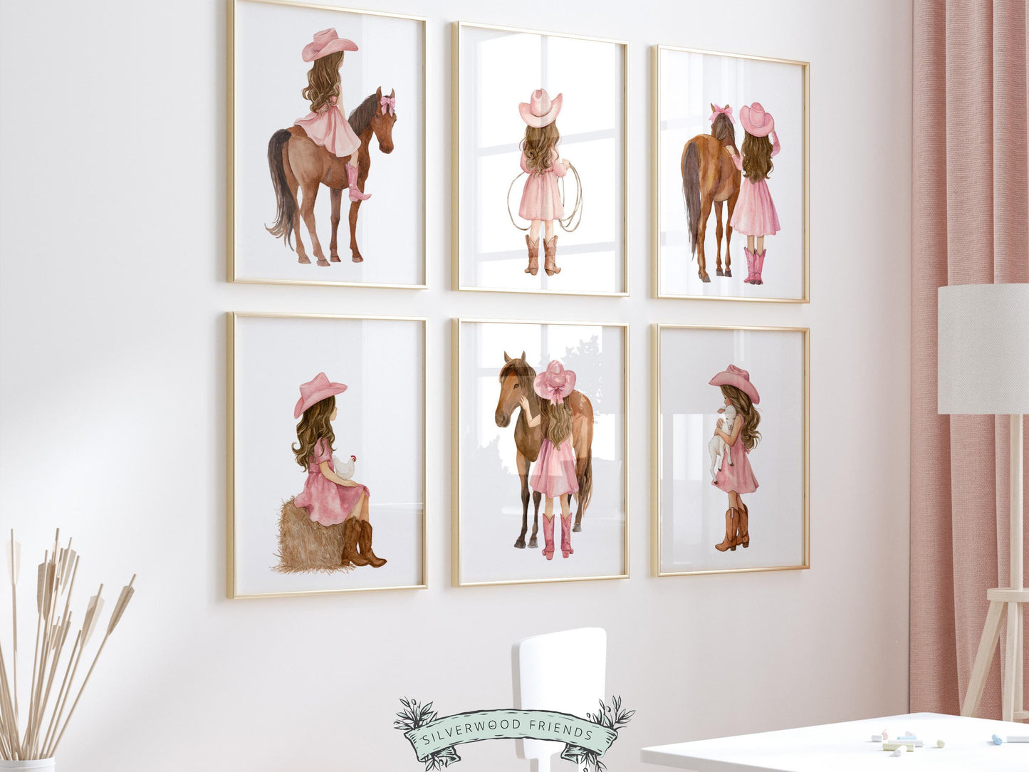 Cowgirl Nursery Prints, Cowgirl Nursery Decor, Baby Girl Western Nursery Decor, Girls Equestrian Horse Riding Nursery Wall Art Digital Print