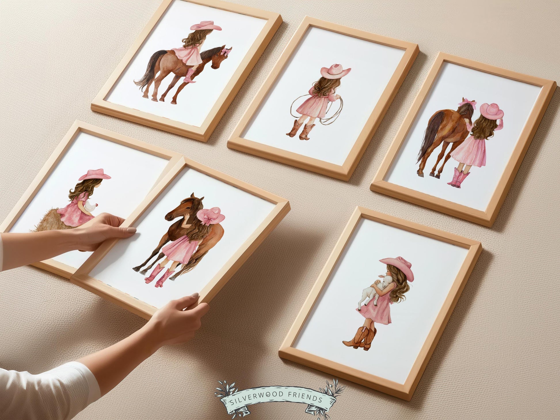 Cowgirl Nursery Prints, Cowgirl Nursery Decor, Baby Girl Western Nursery Decor, Girls Equestrian Horse Riding Nursery Wall Art Digital Print