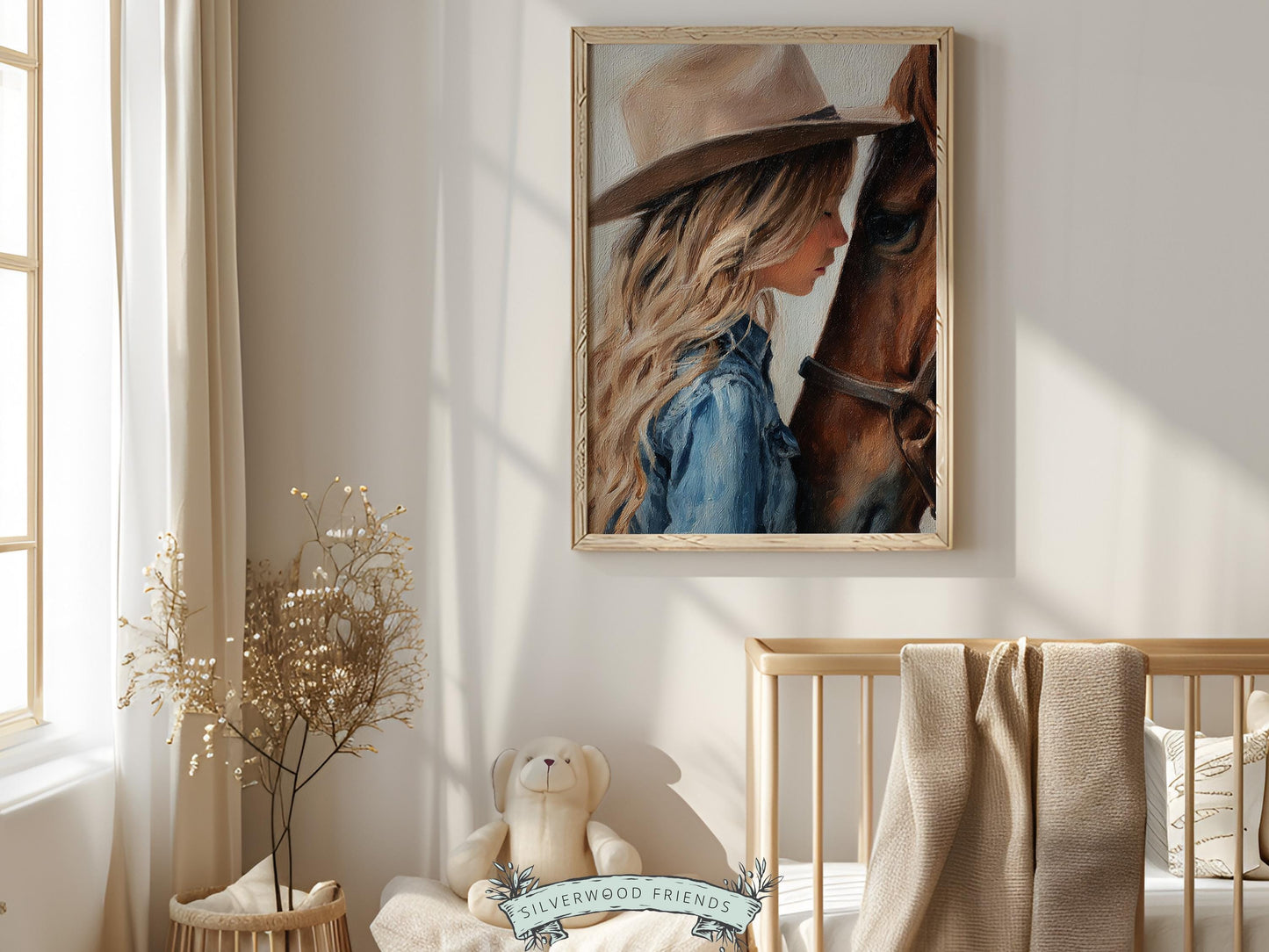 Cowgirl Nursery Print, Baby Girl Cowgirl Western Nursery Wall Decor Print, Girls Horse Riding Print, Horse Nursery Picture(DIGITAL DOWNLOAD)