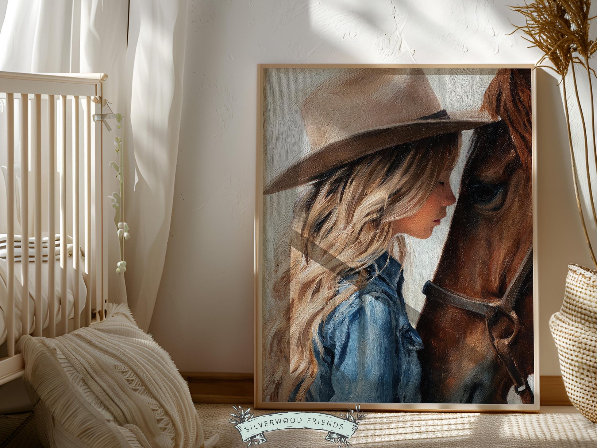 Cowgirl Nursery Print, Baby Girl Cowgirl Western Nursery Wall Decor Print, Girls Horse Riding Print, Horse Nursery Picture(DIGITAL DOWNLOAD)