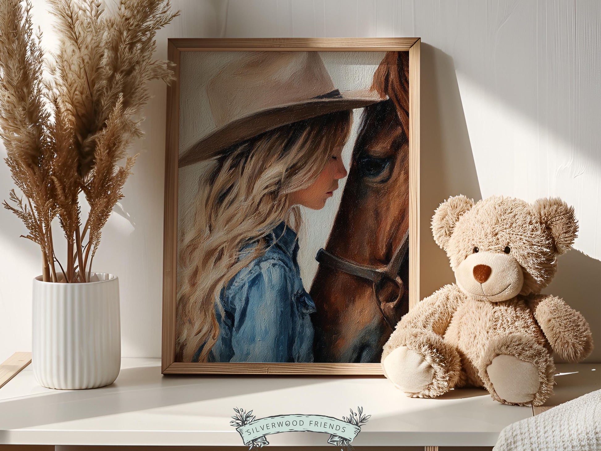 Cowgirl Nursery Print, Baby Girl Cowgirl Western Nursery Wall Decor Print, Girls Horse Riding Print, Horse Nursery Picture(DIGITAL DOWNLOAD)