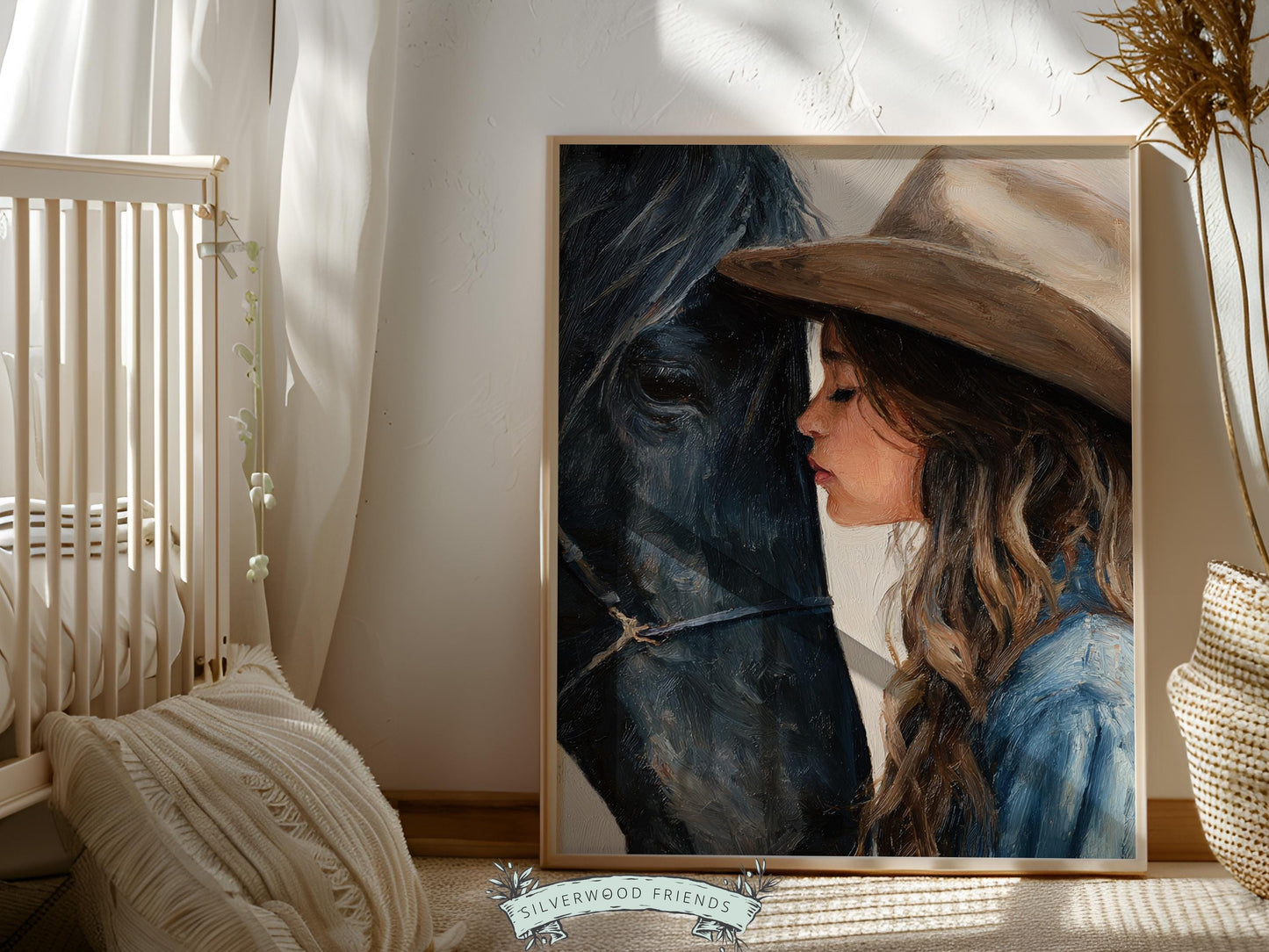 Cowgirl Nursery Print, Baby Girl Cowgirl Western Nursery Wall Decor Print, Girls Horse Riding Print, Horse Nursery Picture(DIGITAL DOWNLOAD)
