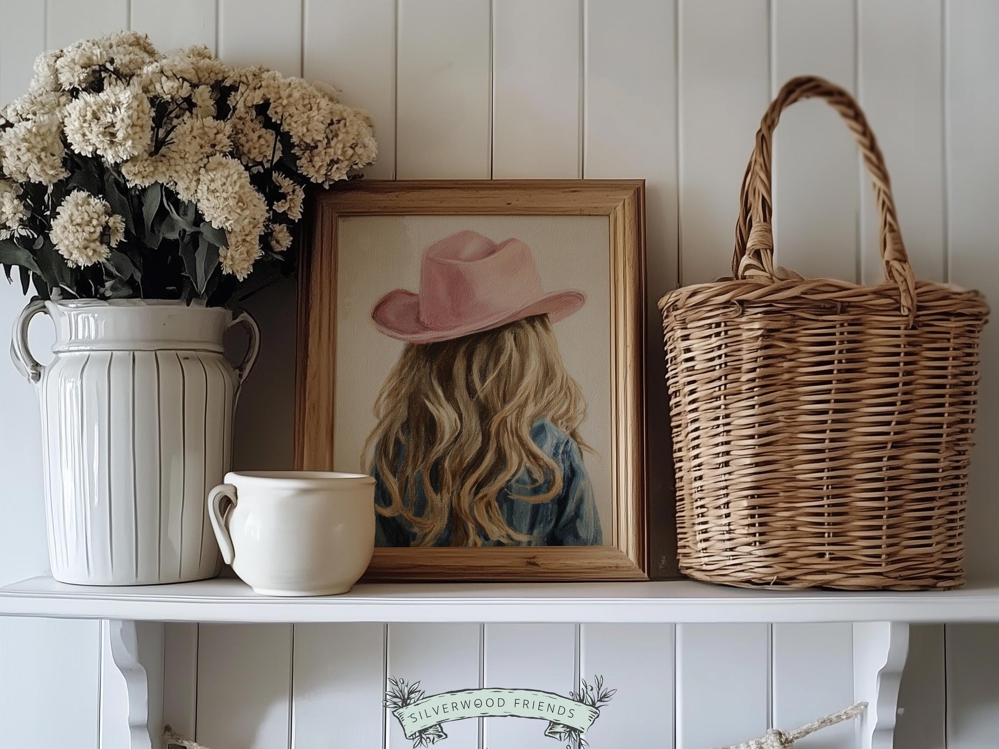 Blonde Cowgirl Nursery Print, Baby Girl Cowgirl Western Nursery Decor, Pink Cowgirl Hat Poster, Horse Nursery Wall Art (DIGITAL DOWNLOAD)