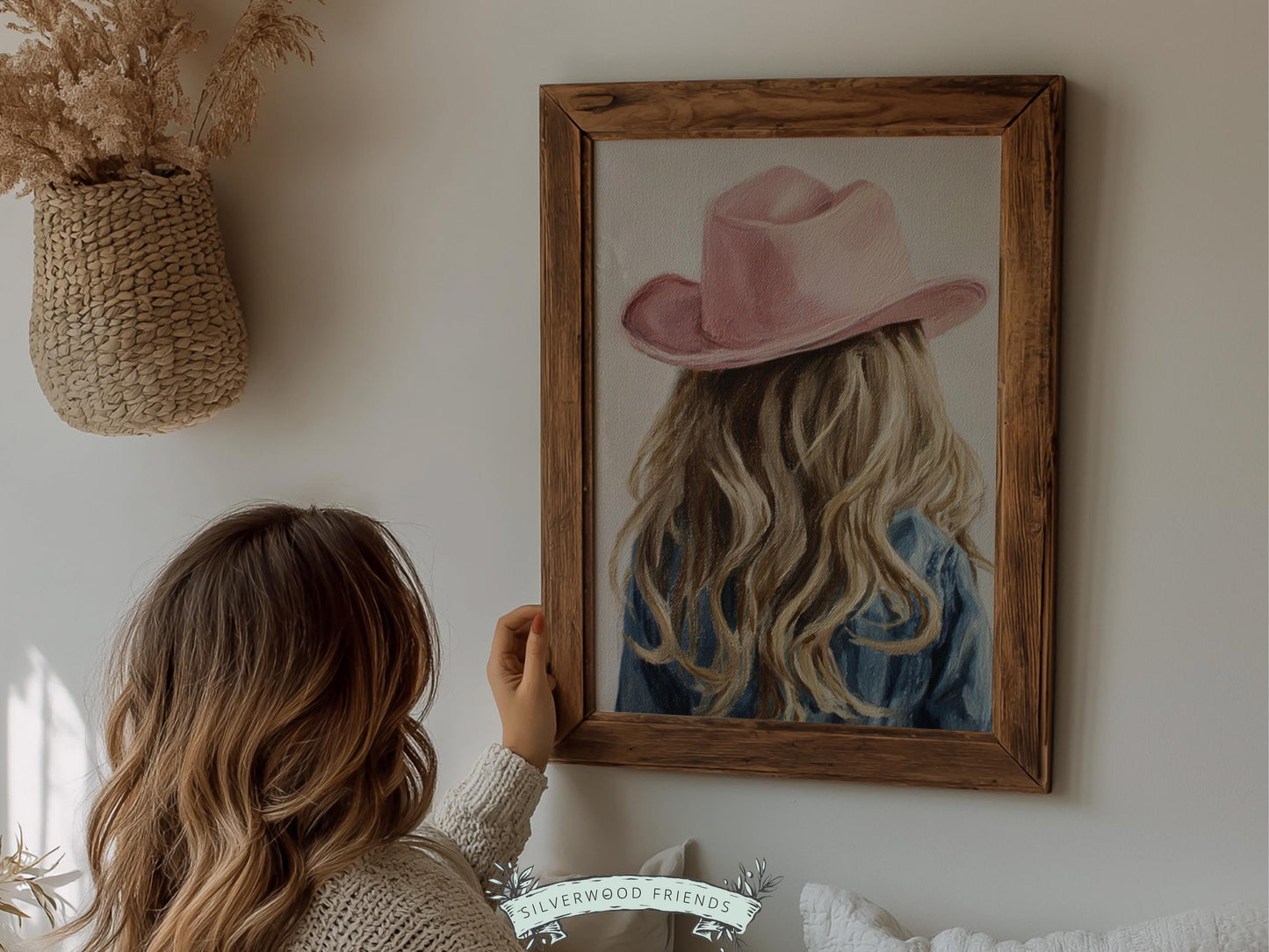 Blonde Cowgirl Nursery Print, Baby Girl Cowgirl Western Nursery Decor, Pink Cowgirl Hat Poster, Horse Nursery Wall Art (DIGITAL DOWNLOAD)