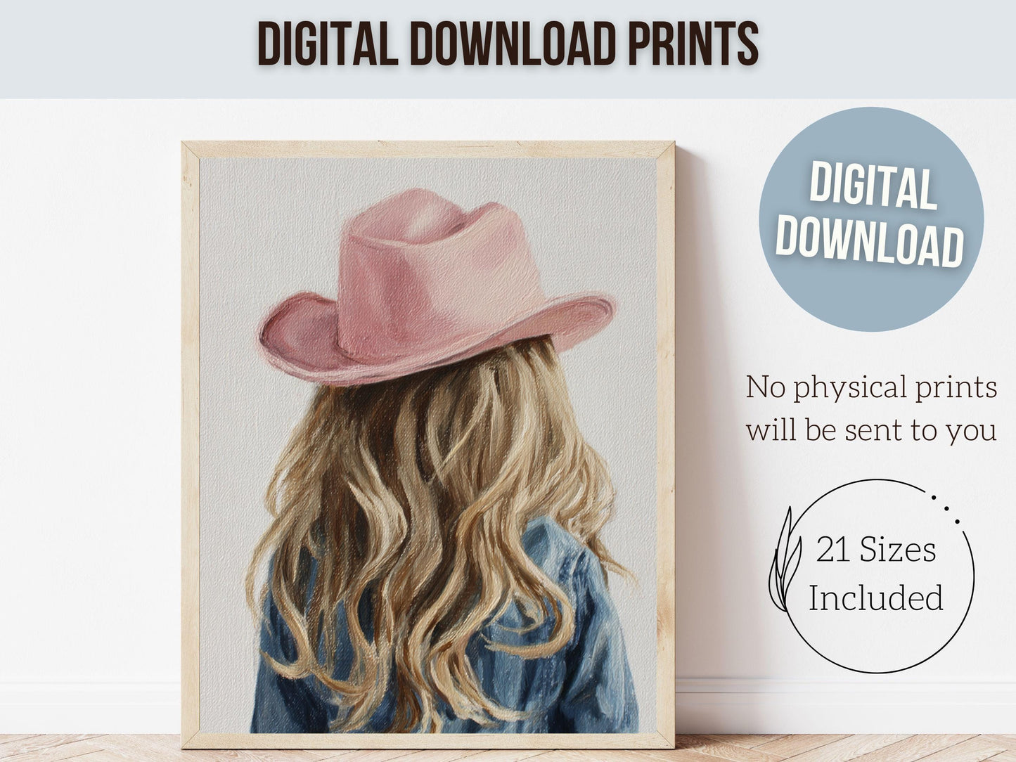 Blonde Cowgirl Nursery Print, Baby Girl Cowgirl Western Nursery Decor, Pink Cowgirl Hat Poster, Horse Nursery Wall Art (DIGITAL DOWNLOAD)