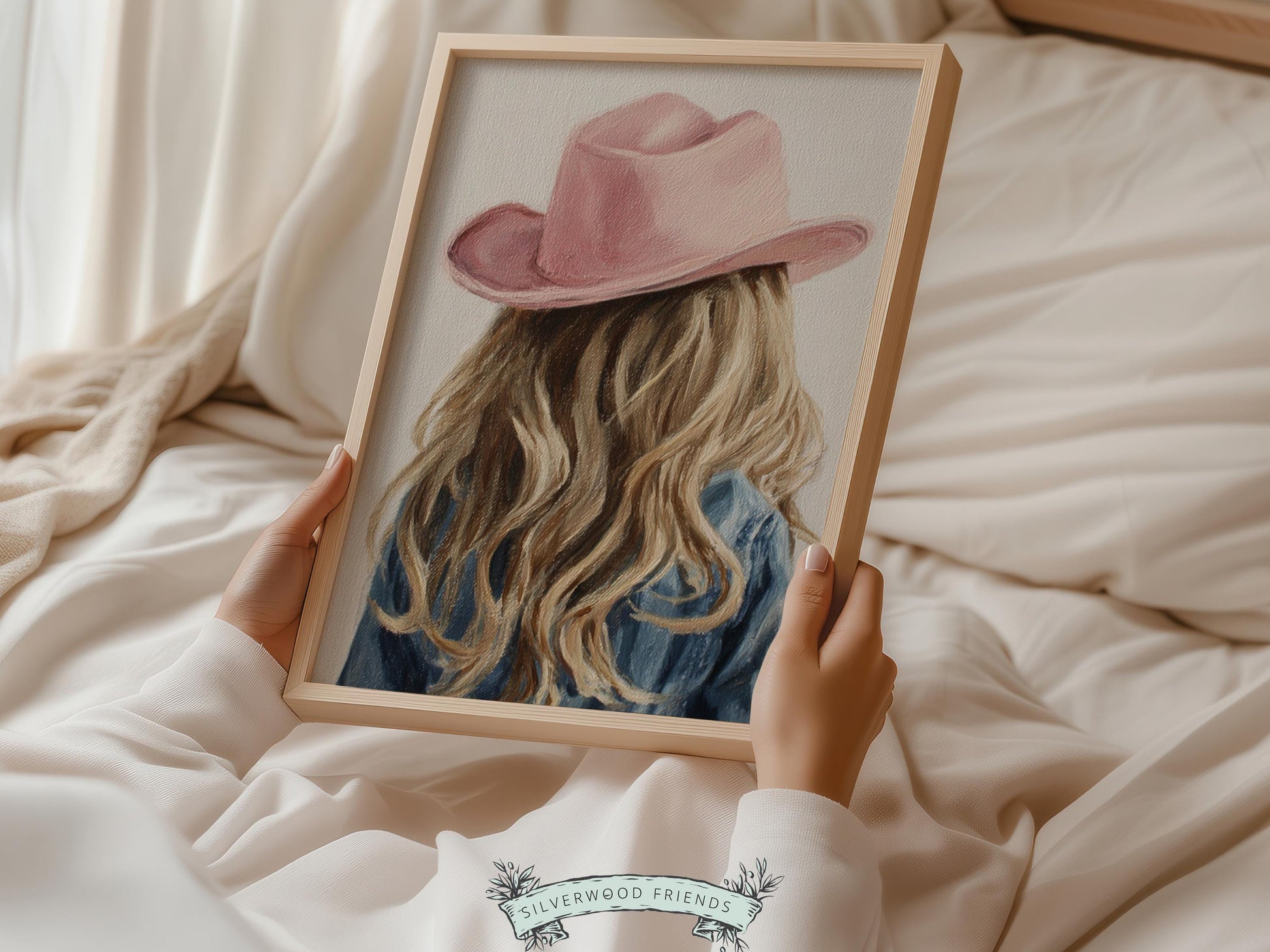 Blonde Cowgirl Nursery Print, Baby Girl Cowgirl Western Nursery Decor, Pink Cowgirl Hat Poster, Horse Nursery Wall Art (DIGITAL DOWNLOAD)