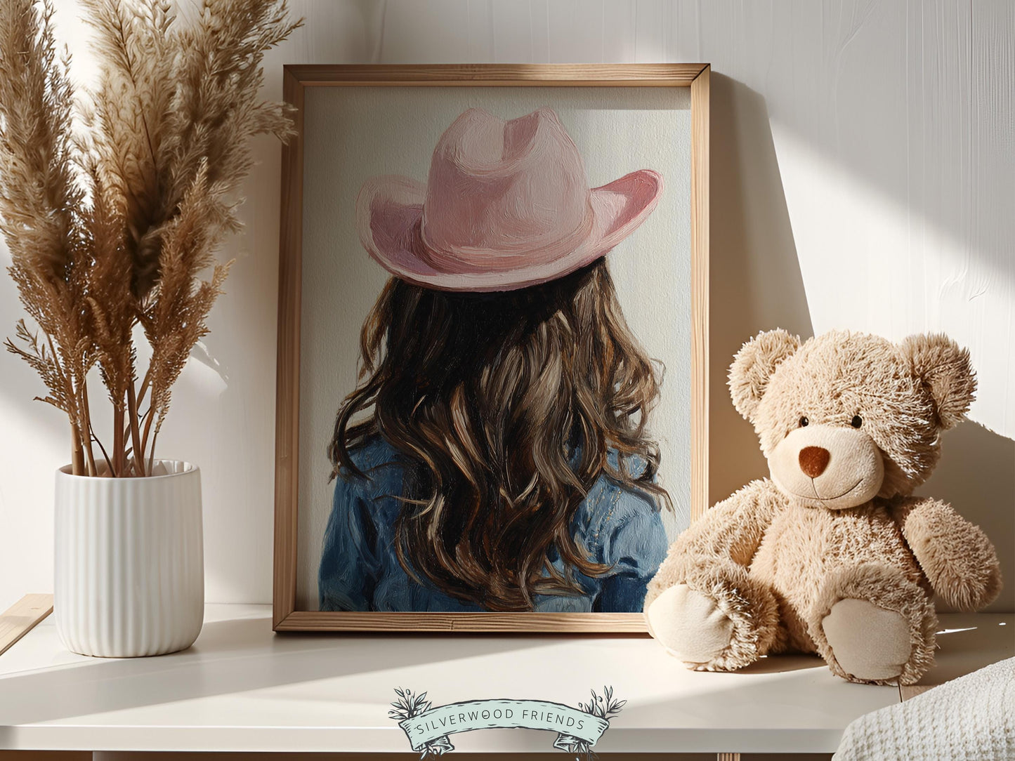 Blonde Cowgirl Nursery Print, Baby Girl Cowgirl Western Nursery Decor, Pink Cowgirl Hat Poster, Horse Nursery Wall Art (DIGITAL DOWNLOAD)