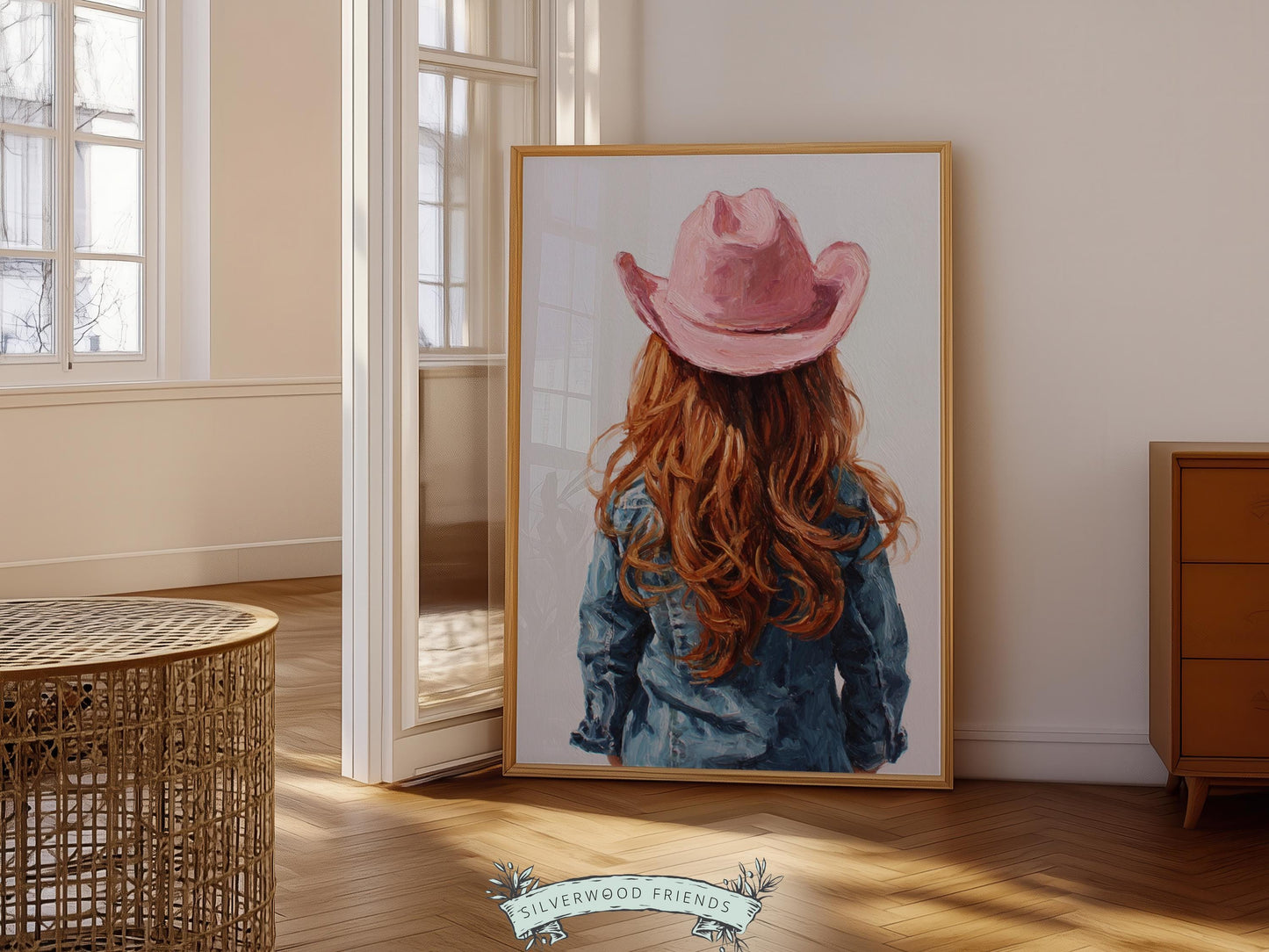 Red Hair Cowgirl Nursery Print, Baby Girl Cowgirl Western Nursery Decor, Pink Cowgirl Hat Poster, Horse Nursery Wall Art (DIGITAL DOWNLOAD)