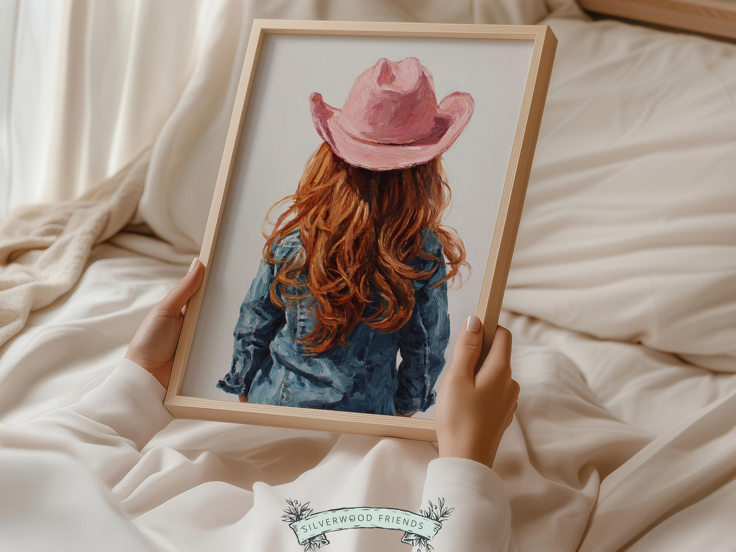 Red Hair Cowgirl Nursery Print, Baby Girl Cowgirl Western Nursery Decor, Pink Cowgirl Hat Poster, Horse Nursery Wall Art (DIGITAL DOWNLOAD)