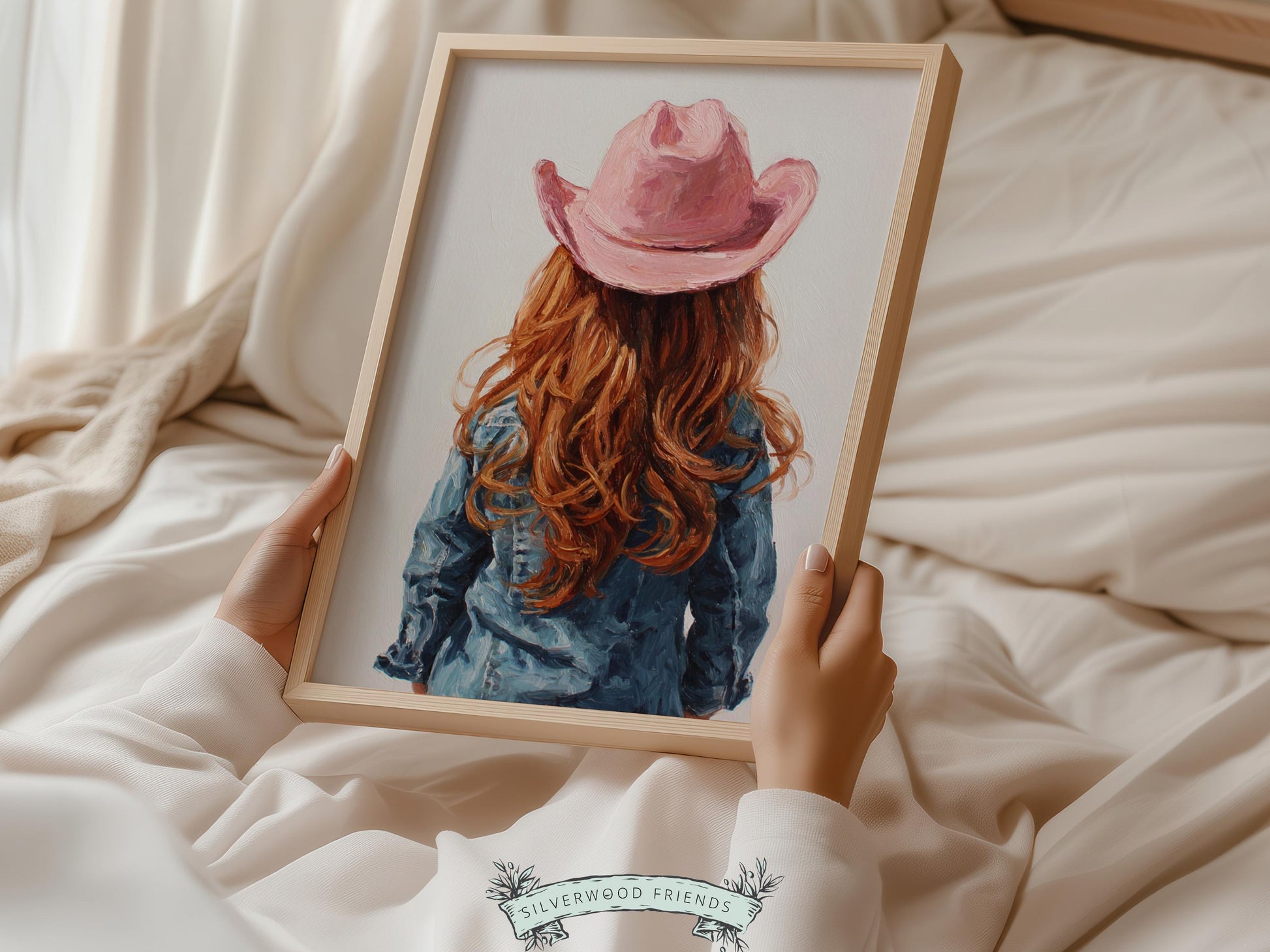 Red Hair Cowgirl Nursery Print, Baby Girl Cowgirl Western Nursery Decor, Pink Cowgirl Hat Poster, Horse Nursery Wall Art (DIGITAL DOWNLOAD)