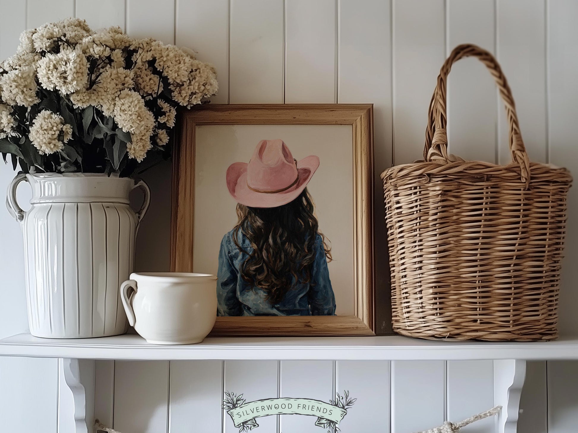 Pink Cowgirl Hat Print, Baby Girl Cowgirl Western Nursery Decor, Kids Country Farmhouse Room Decor, Farm Nursery Wall Art (DIGITAL DOWNLOAD)