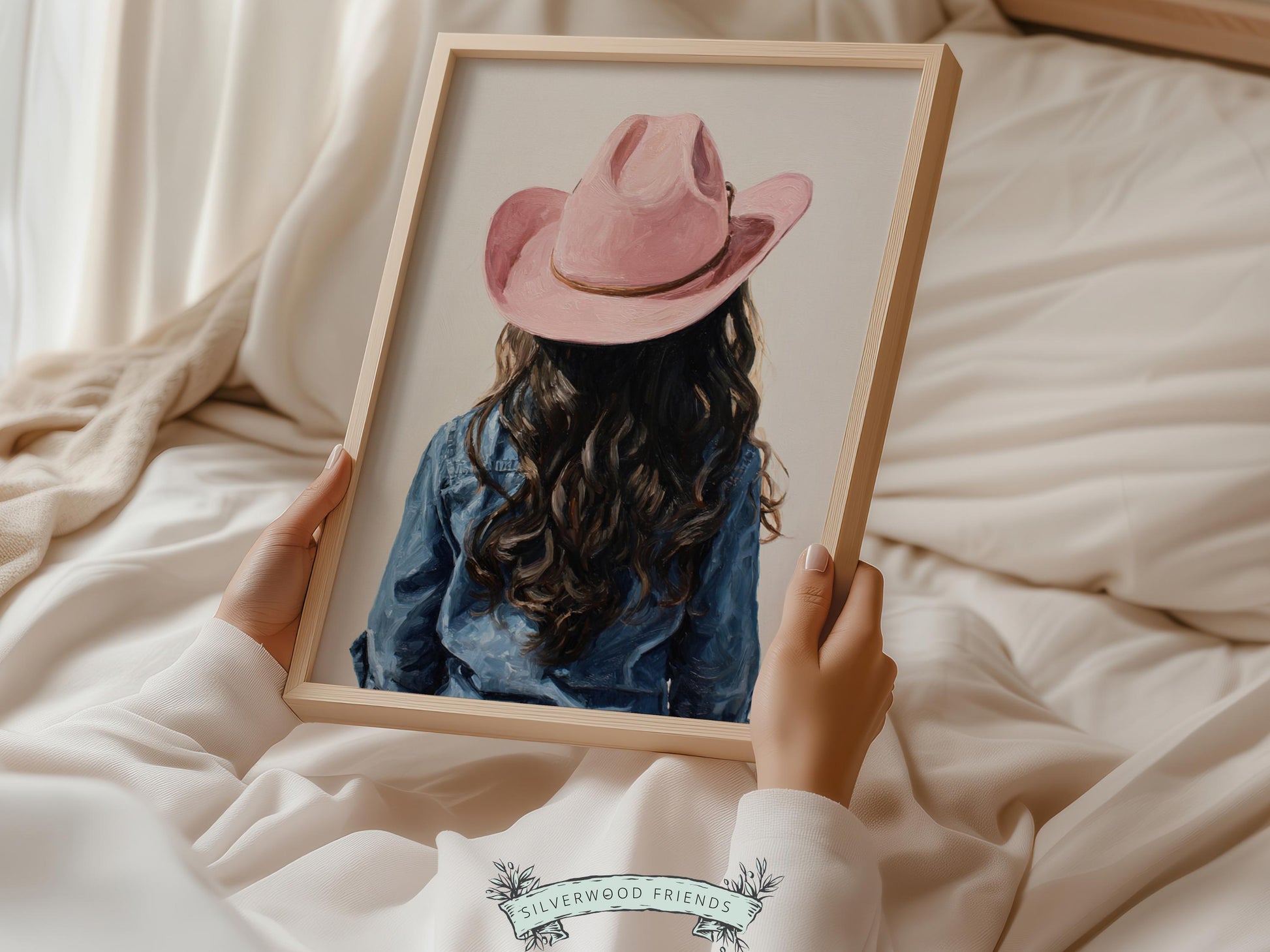 Pink Cowgirl Hat Print, Baby Girl Cowgirl Western Nursery Decor, Kids Country Farmhouse Room Decor, Farm Nursery Wall Art (DIGITAL DOWNLOAD)