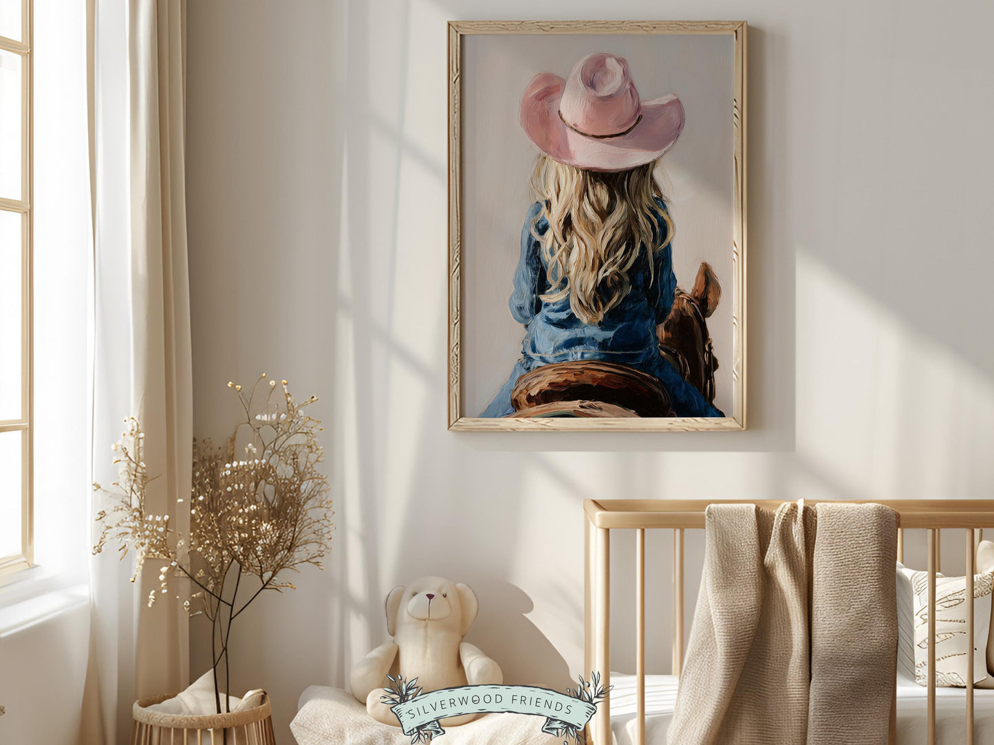 Cowgirl Nursery Print, Baby Girl Cowgirl Western Nursery Wall Decor Print, Girls Horse Riding Print Horse Nursery Picture (DIGITAL DOWNLOAD)