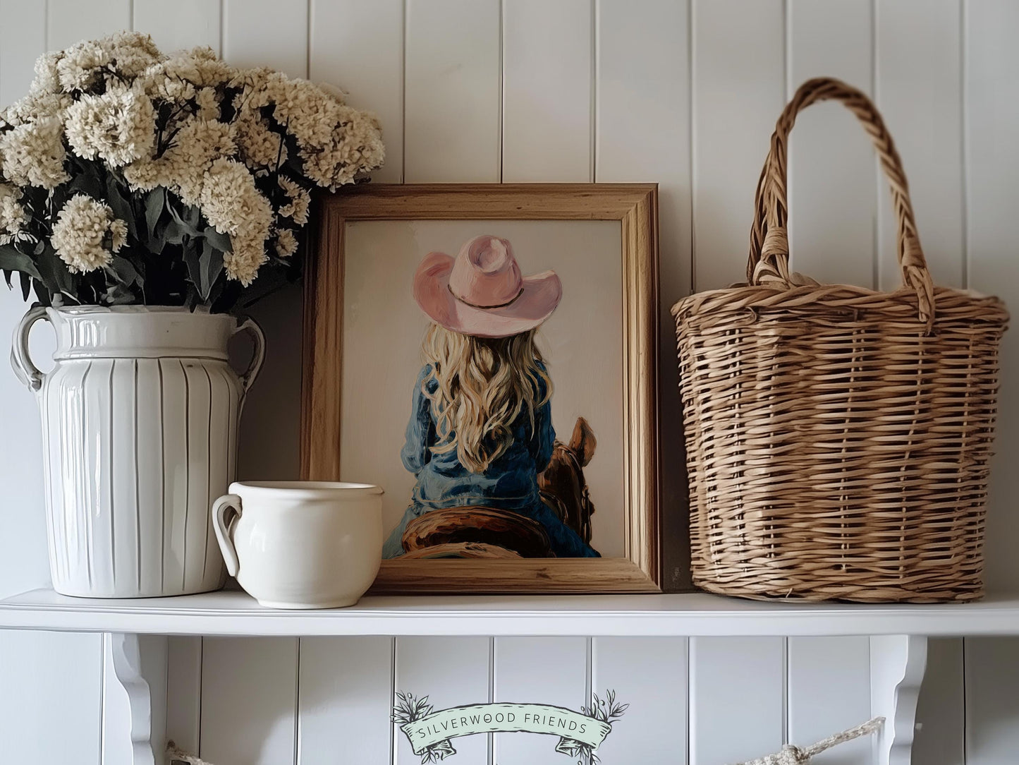 Cowgirl Nursery Print, Baby Girl Cowgirl Western Nursery Wall Decor Print, Girls Horse Riding Print Horse Nursery Picture (DIGITAL DOWNLOAD)