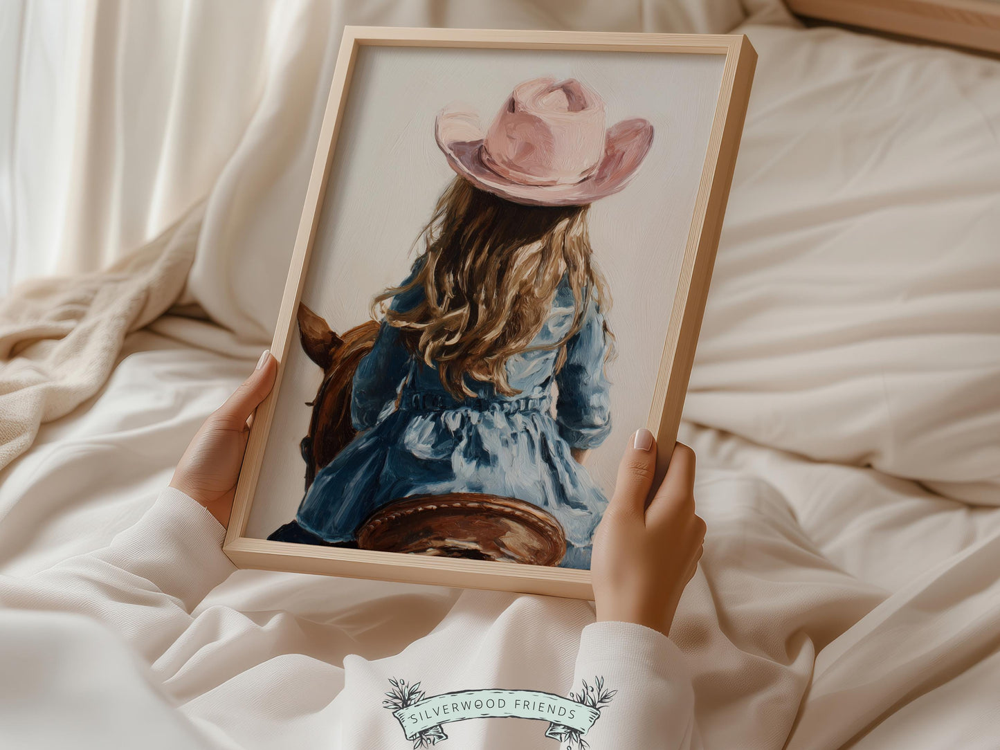 Cowgirl Nursery Print, Baby Girl Cowgirl Western Nursery Decor, Girls Horse Riding Print, Farm Animal Nursery Wall Art (DIGITAL DOWNLOAD)