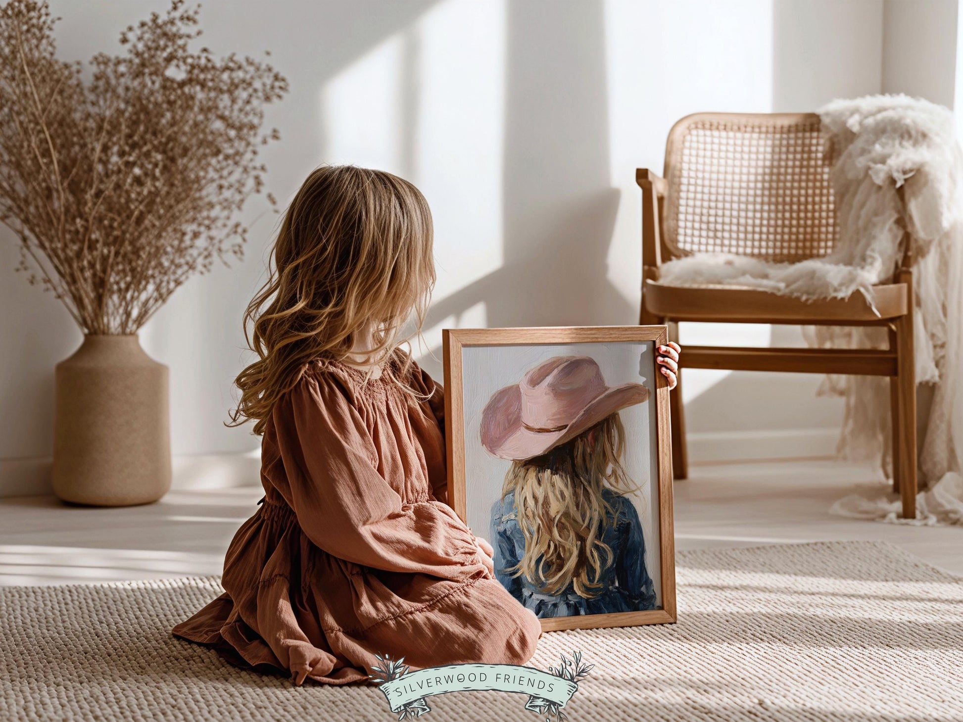 Blonde Cowgirl Nursery Print, Baby Girl Cowgirl Western Nursery Decor, Pink Cowgirl Hat Poster, Horse Nursery Wall Art (DIGITAL DOWNLOAD)
