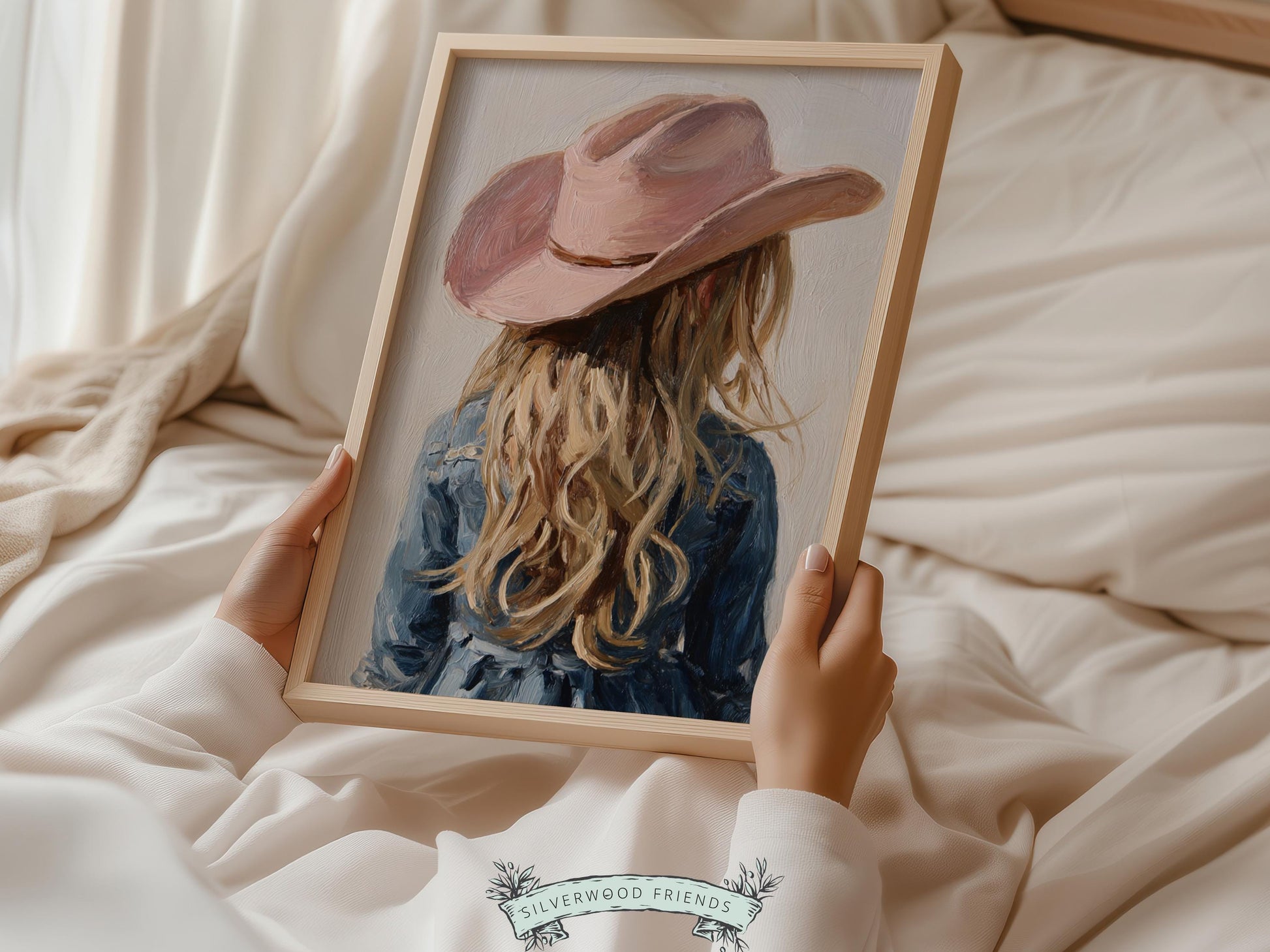 Blonde Cowgirl Nursery Print, Baby Girl Cowgirl Western Nursery Decor, Pink Cowgirl Hat Poster, Horse Nursery Wall Art (DIGITAL DOWNLOAD)