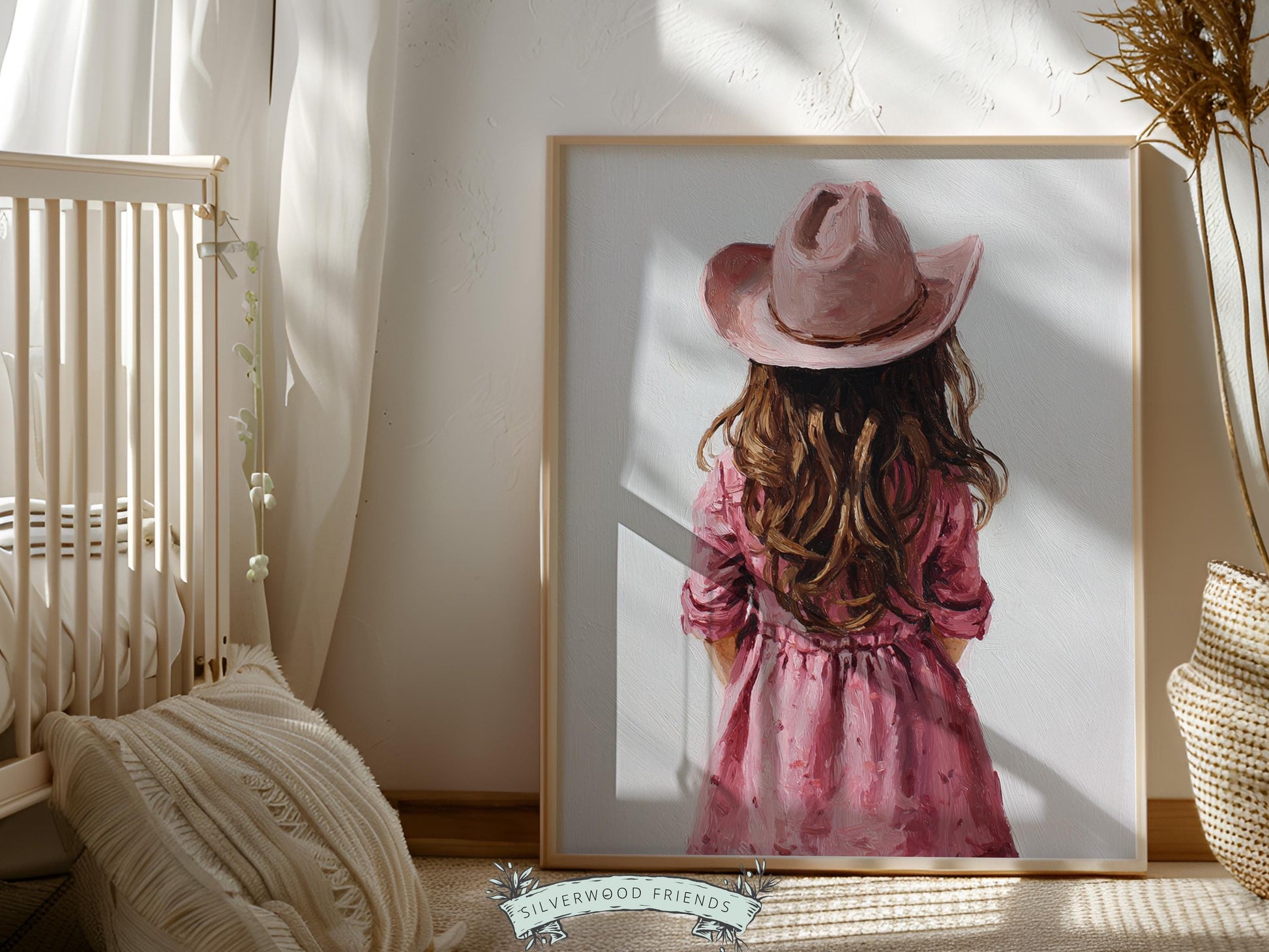 Little Cowgirl Nursery Print, Baby Girl Pink Cowgirl Western Nursery Decor, Pink Cowgirl Hat Nursery Wall Art Print (DIGITAL DOWNLOAD)