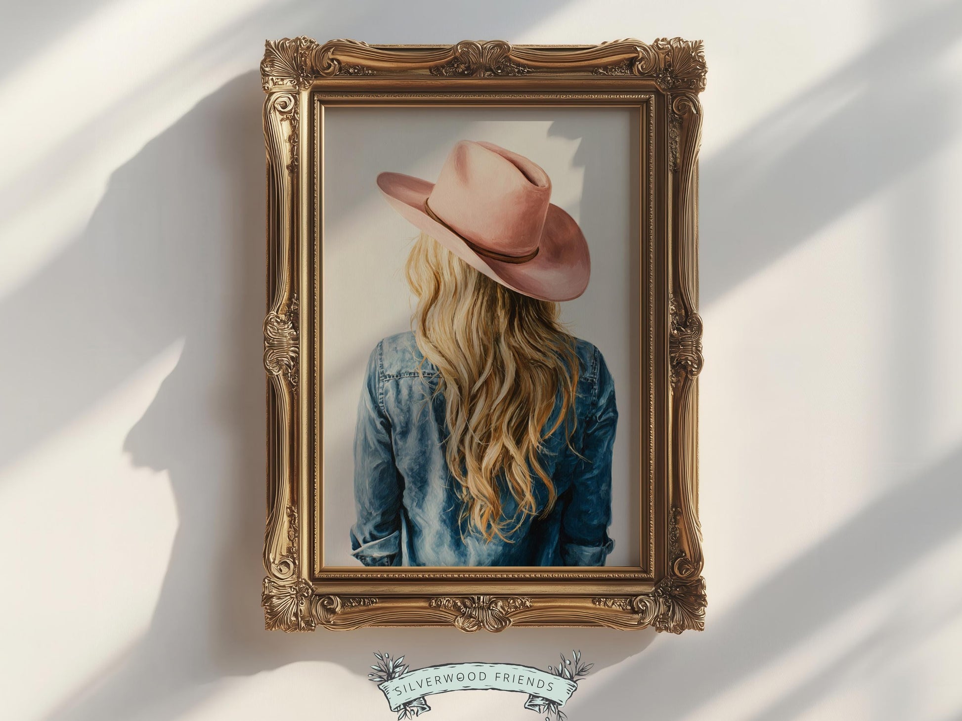 Trendy Cowgirl Print, Western Nursery Decor, Pink Cowboy Hat Print, Blonde Cowgirl Nursery Wall Art, Trendy Western Poster(DIGITAL DOWNLOAD)