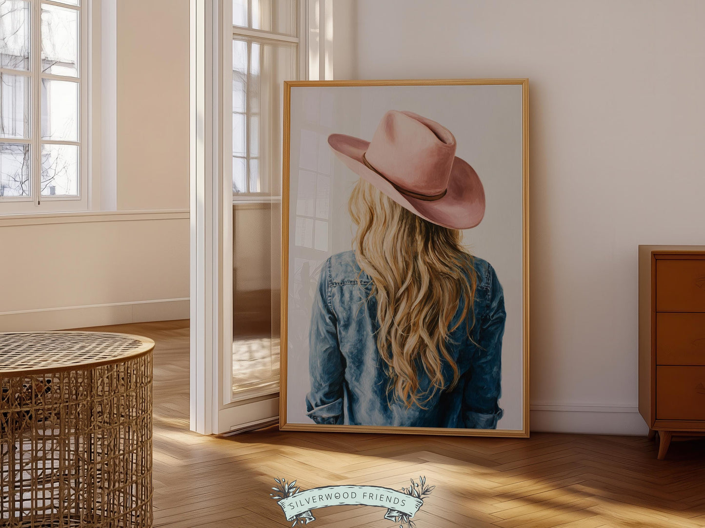 Trendy Cowgirl Print, Western Nursery Decor, Pink Cowboy Hat Print, Blonde Cowgirl Nursery Wall Art, Trendy Western Poster(DIGITAL DOWNLOAD)