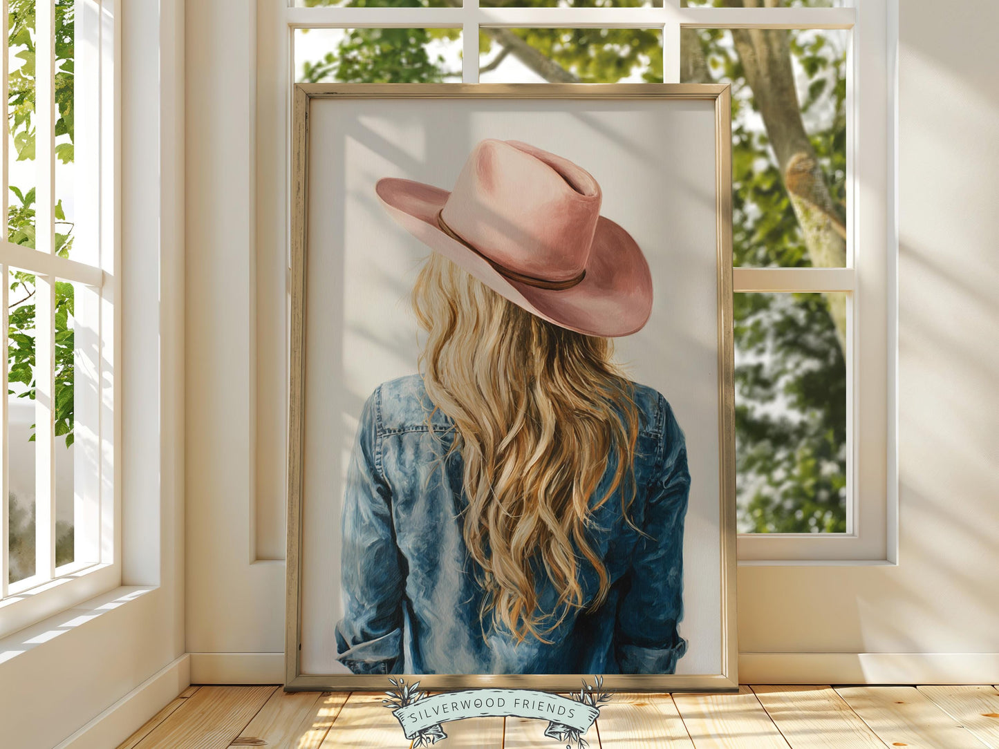 Trendy Cowgirl Print, Western Nursery Decor, Pink Cowboy Hat Print, Blonde Cowgirl Nursery Wall Art, Trendy Western Poster(DIGITAL DOWNLOAD)