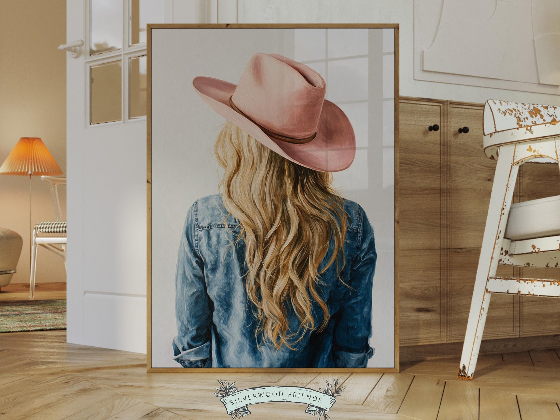 Trendy Cowgirl Print, Western Nursery Decor, Pink Cowboy Hat Print, Blonde Cowgirl Nursery Wall Art, Trendy Western Poster(DIGITAL DOWNLOAD)