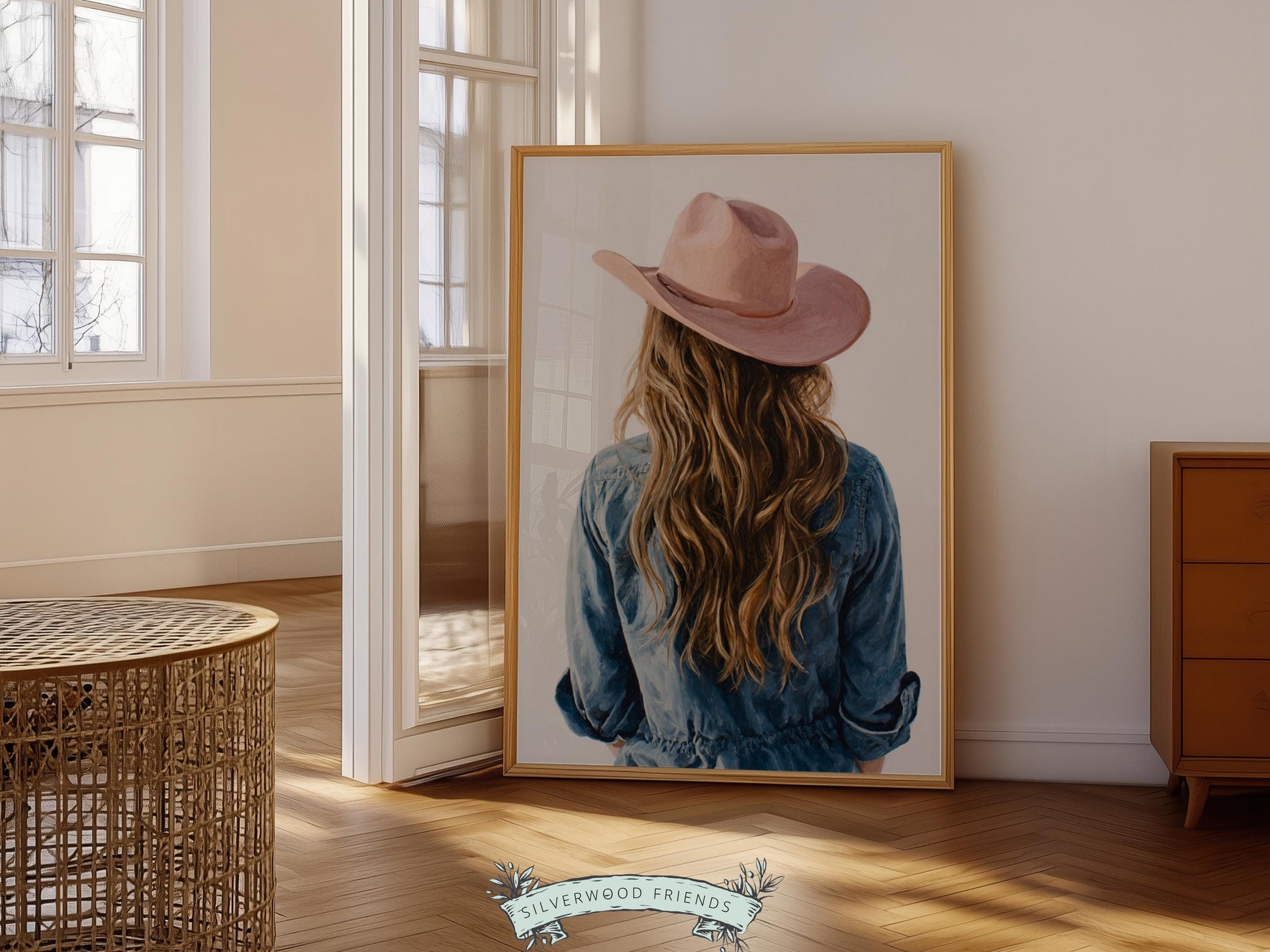 Trendy Cowgirl Print, Western Nursery Decor, Pink Cowboy Hat Print, Blonde Cowgirl Nursery Wall Art, Trendy Western Poster(DIGITAL DOWNLOAD)