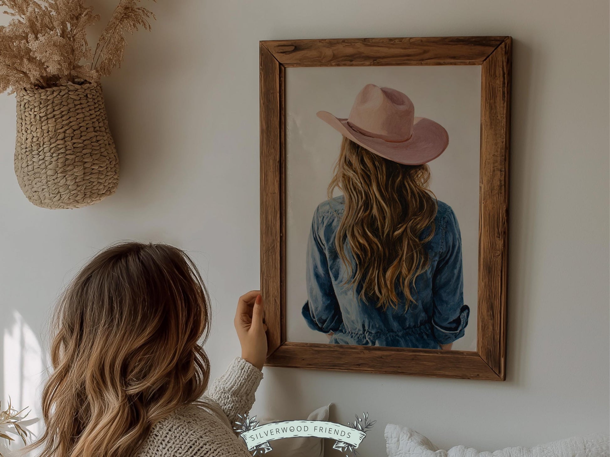 Trendy Cowgirl Print, Western Nursery Decor, Pink Cowboy Hat Print, Blonde Cowgirl Nursery Wall Art, Trendy Western Poster(DIGITAL DOWNLOAD)