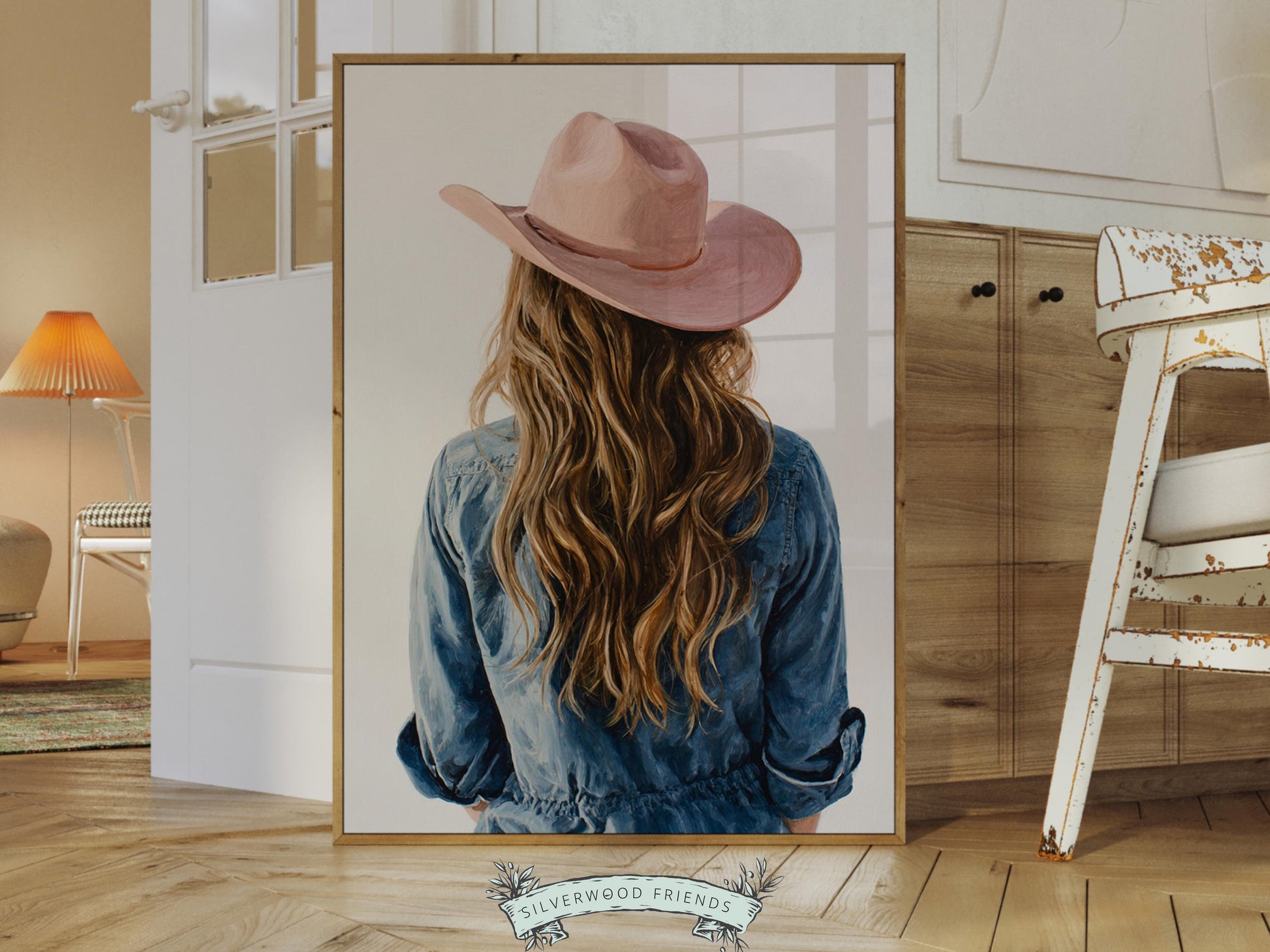 Trendy Cowgirl Print, Western Nursery Decor, Pink Cowboy Hat Print, Blonde Cowgirl Nursery Wall Art, Trendy Western Poster(DIGITAL DOWNLOAD)