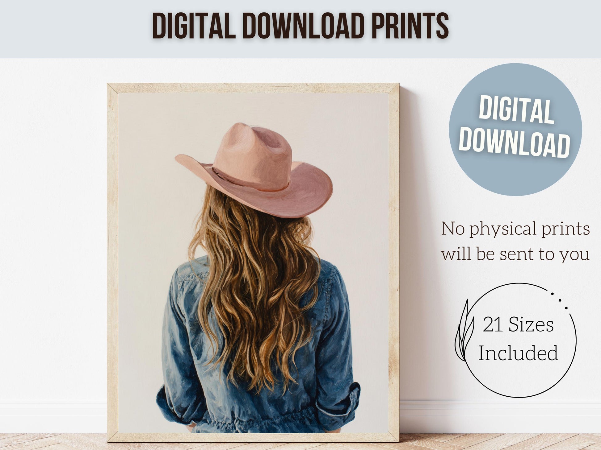 Trendy Cowgirl Print, Western Nursery Decor, Pink Cowboy Hat Print, Blonde Cowgirl Nursery Wall Art, Trendy Western Poster(DIGITAL DOWNLOAD)