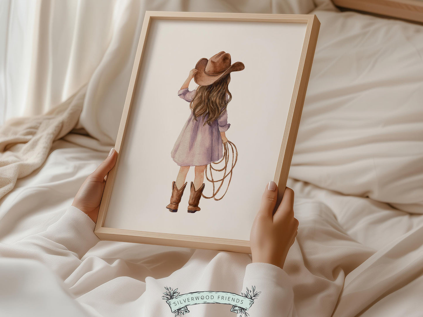 Cowgirl Nursery Prints, Highland Cow Nursery Decor, Baby Girl Purple Western Nursery Decor, Baby Farm Animal Nursery Wall Art DIGITAL PRINTS