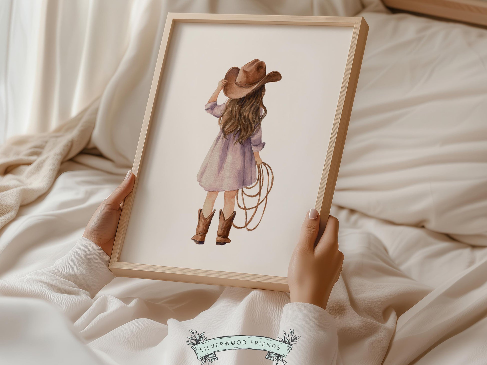Cowgirl Nursery Prints, Highland Cow Nursery Decor, Baby Girl Purple Western Nursery Decor, Baby Farm Animal Nursery Wall Art DIGITAL PRINTS